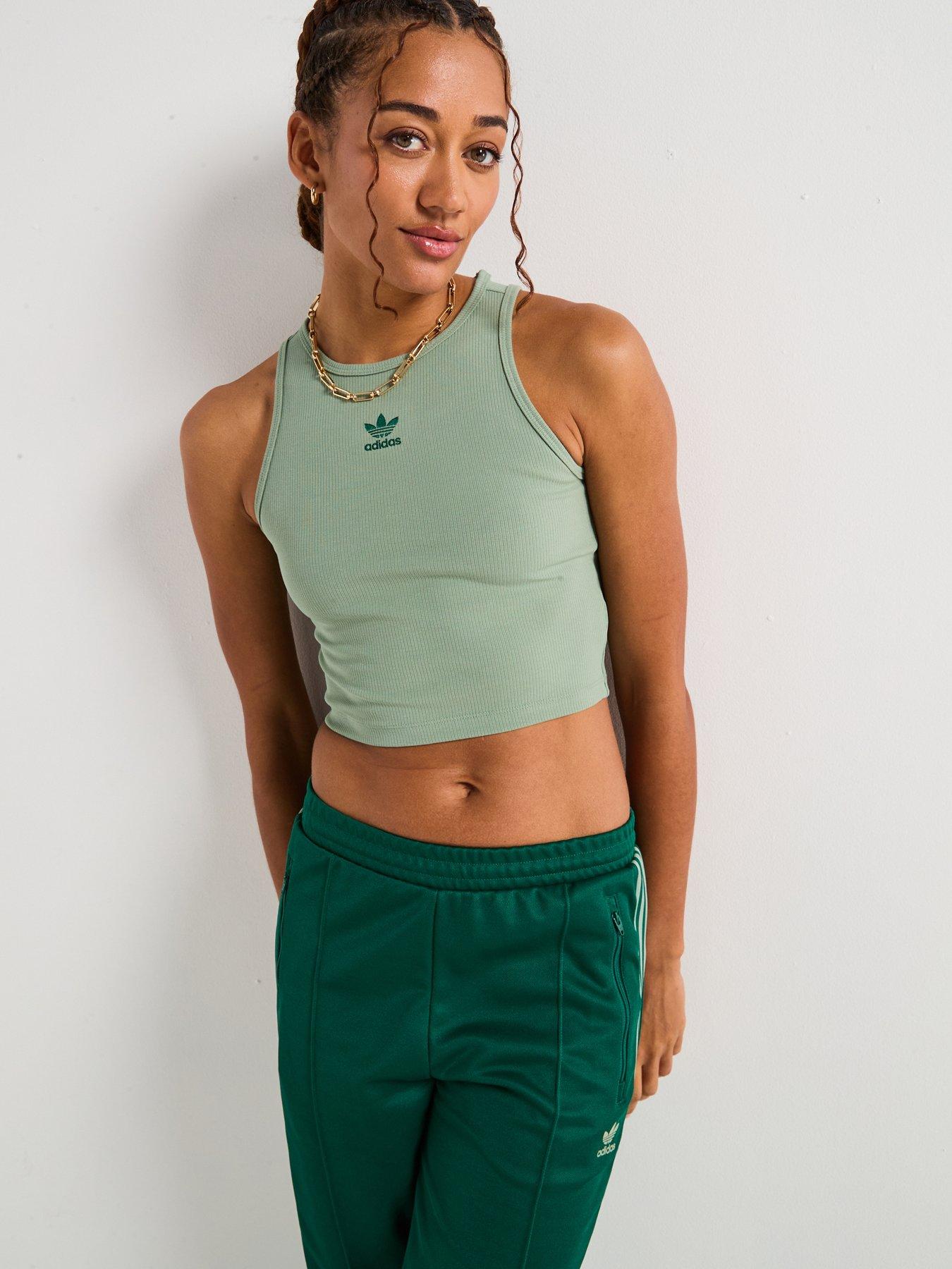 undefined Women's Essentials Ribbed Tank Top - Silver Green