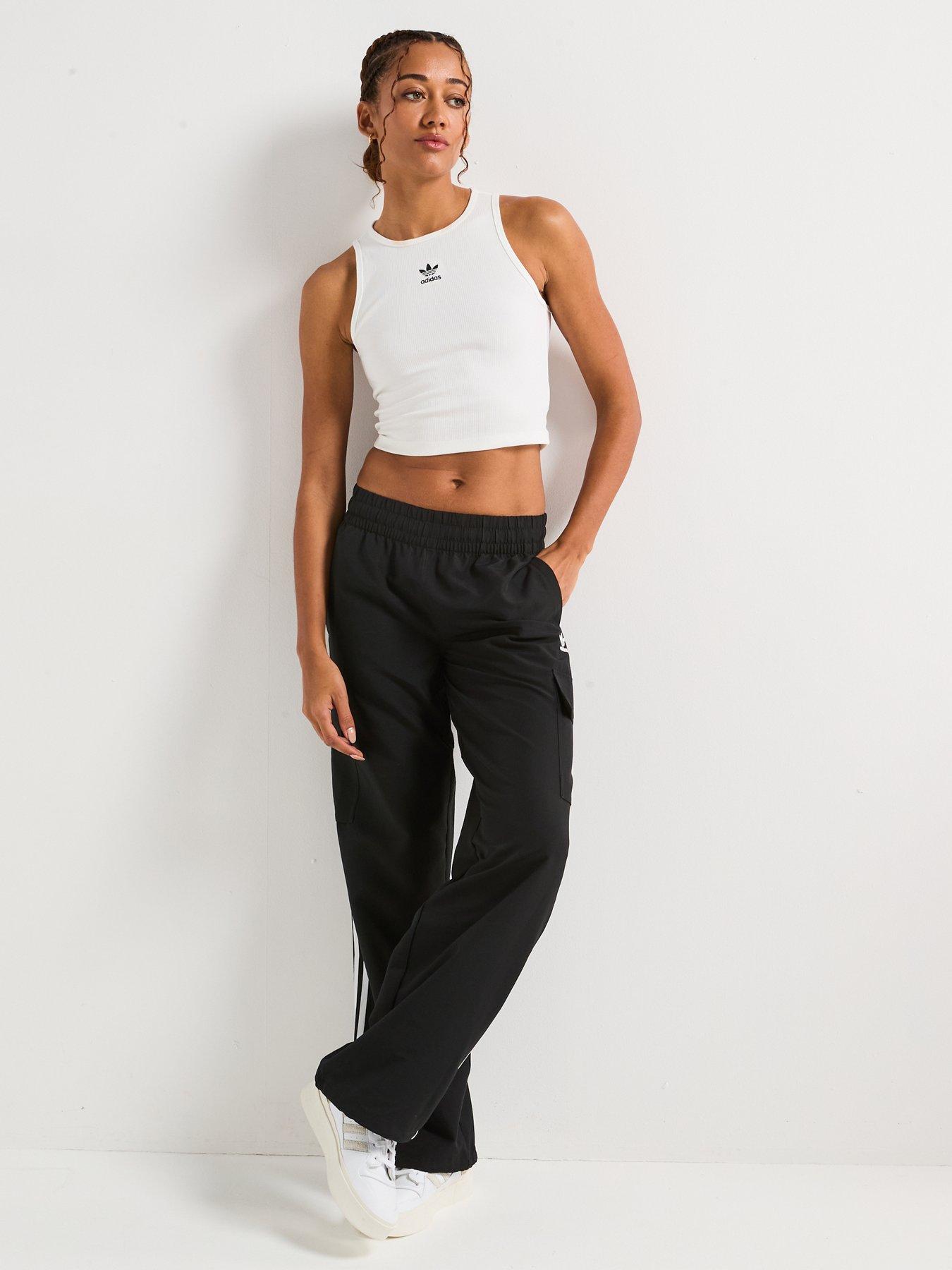 Image 3 of 6 of adidas Originals Womens 3-stripes Cargo Tracksuit Bottoms - Black