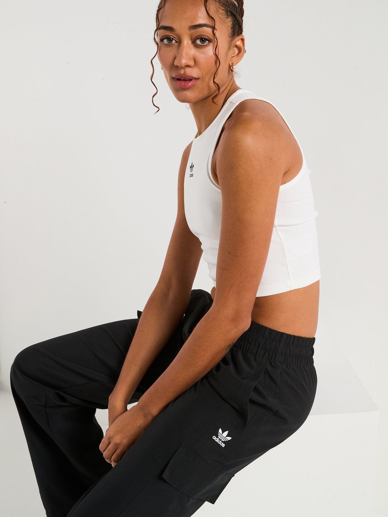 Image 4 of 6 of adidas Originals Womens 3-stripes Cargo Tracksuit Bottoms - Black