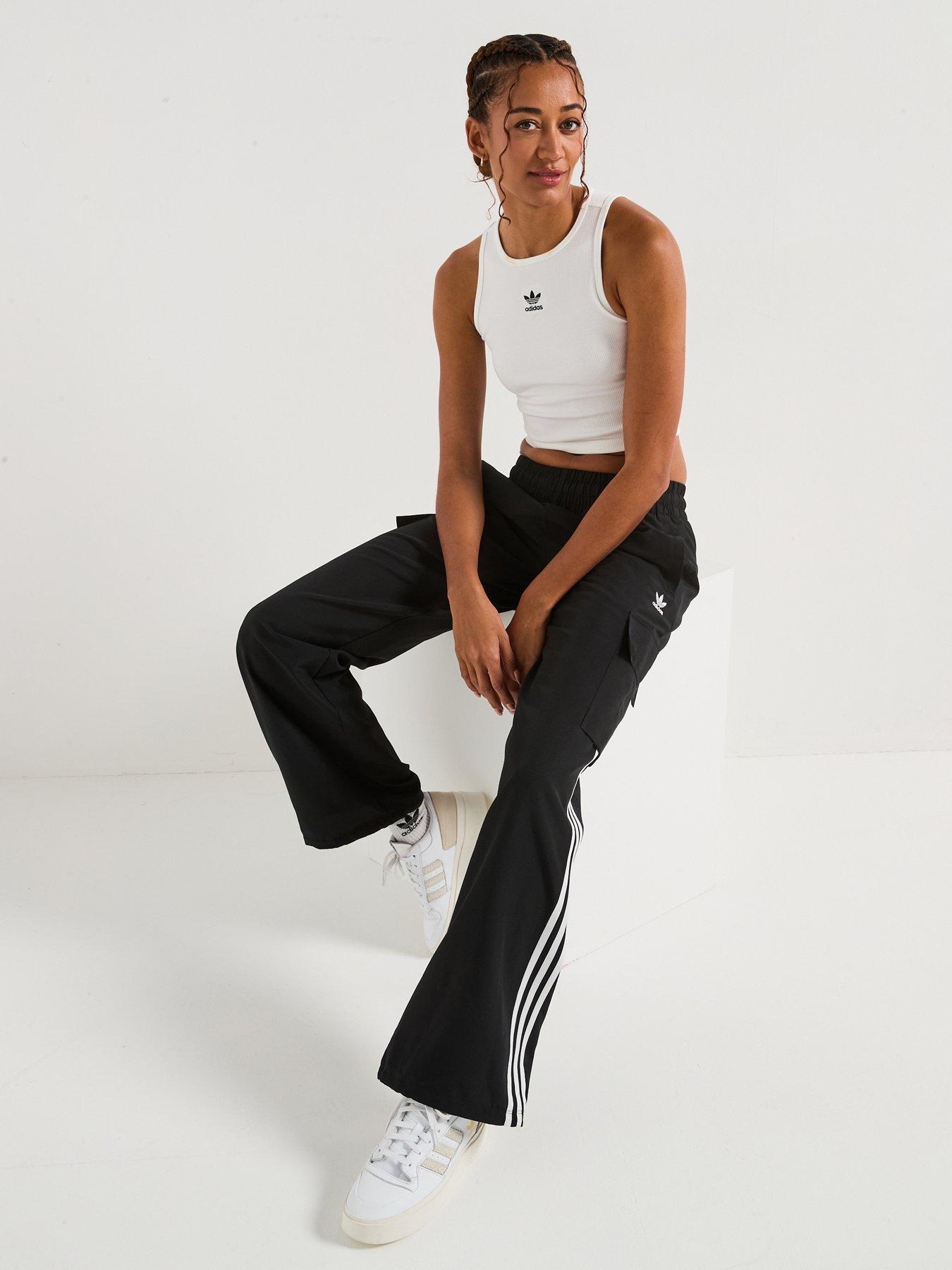 Image 6 of 6 of adidas Originals Womens 3-stripes Cargo Tracksuit Bottoms - Black