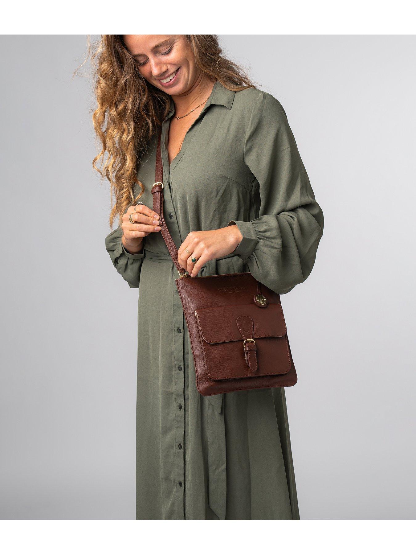 Pure Luxuries London Kenley Chestnut Leather Cross Body Bag | Very 