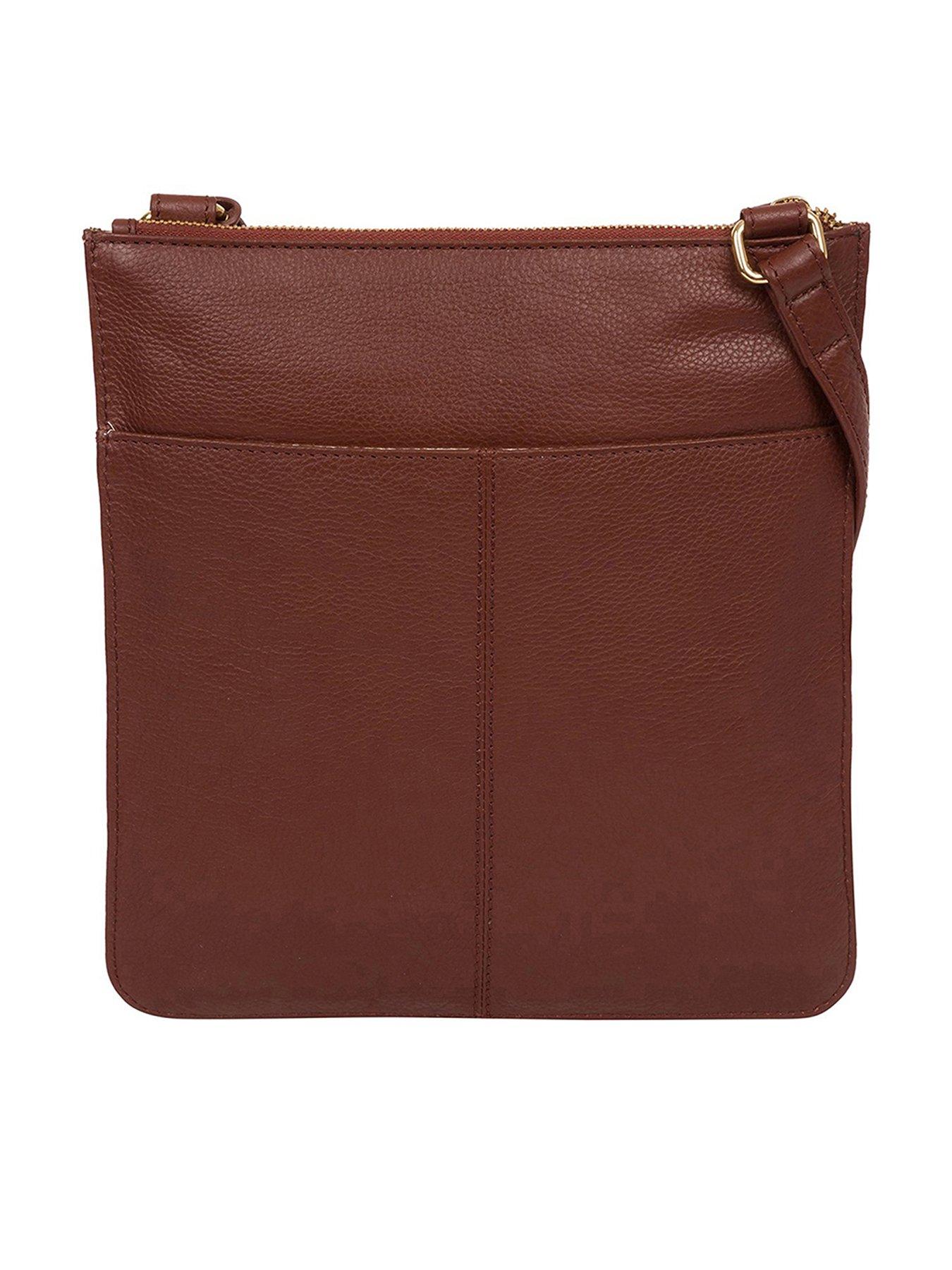 Pure Luxuries London Kenley Chestnut Leather Cross Body Bag | Very 