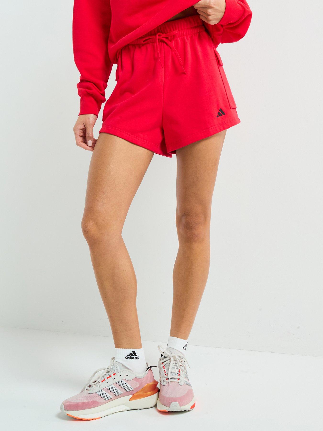 undefined Women's Essentials French Terry Cargo Shorts - Pure Ruby/Black