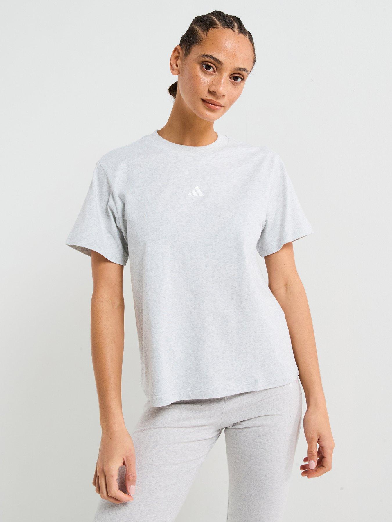 adidas Sportswear Women's Essentials Cotton T-Shirt, Lgreyh/White, Size M, Women