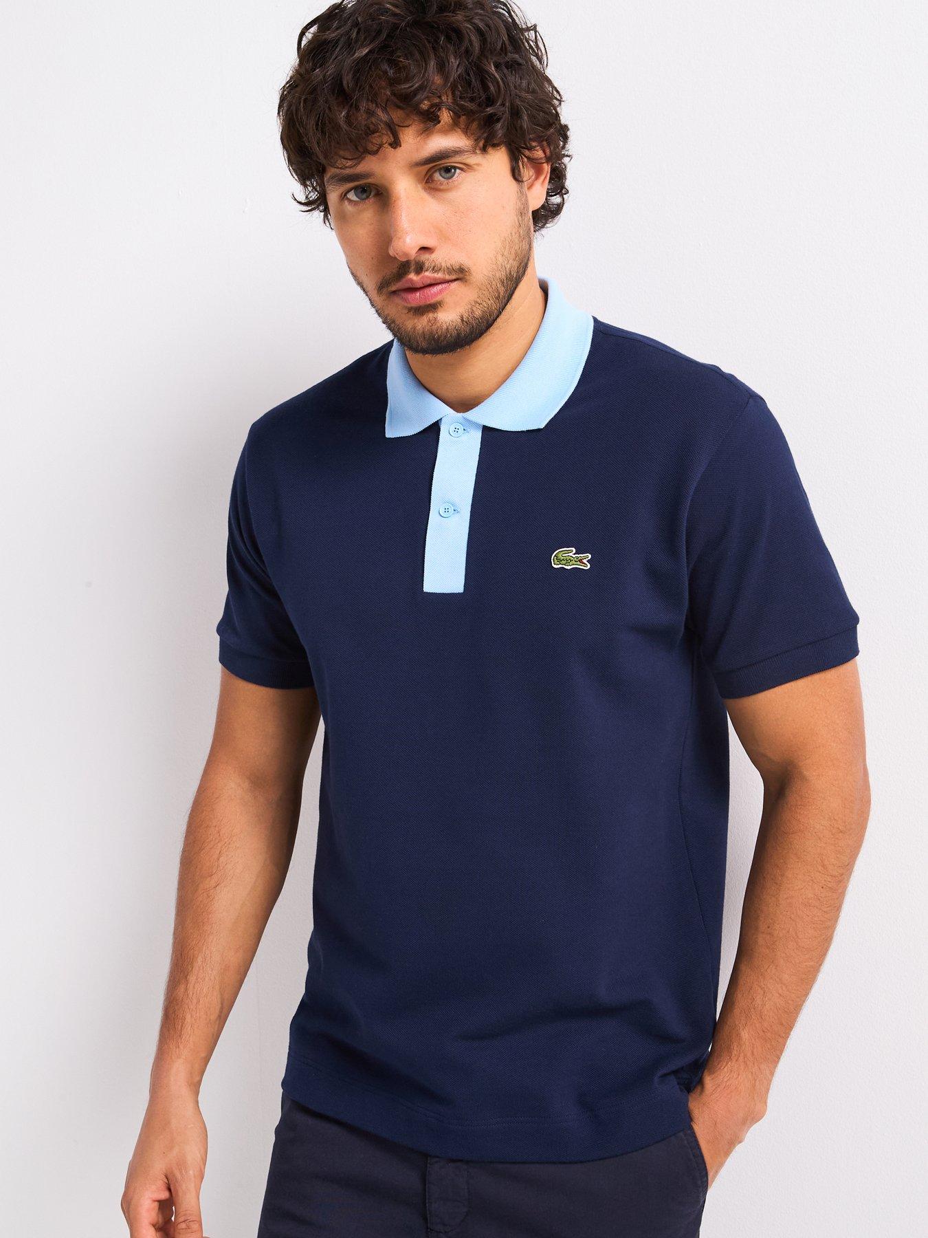 undefined L12.12 Classic Fit Contrast Collar Piqué Polo Shirt - Navy