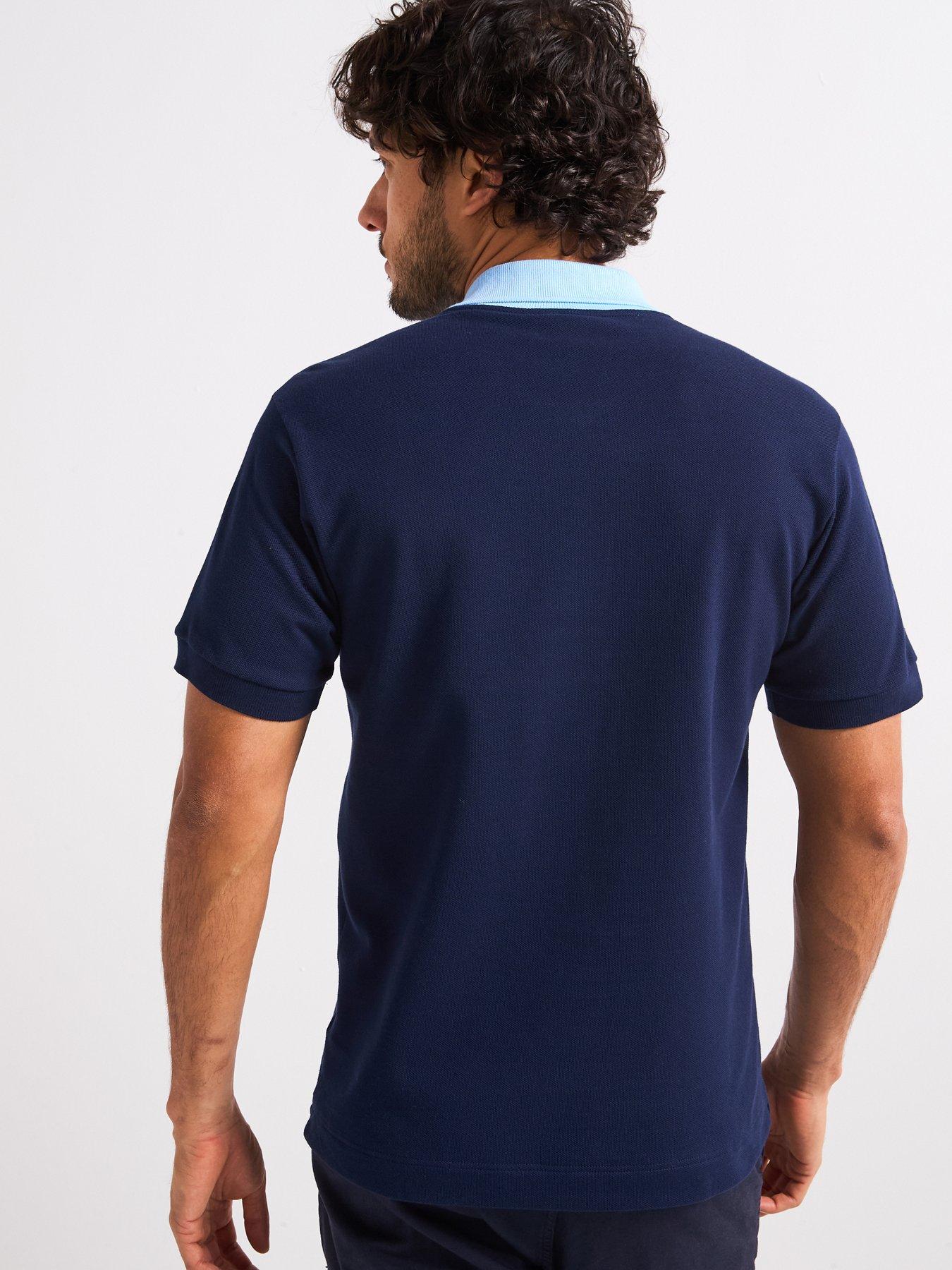 Image 2 of 4 of Lacoste L12.12 Classic Fit Contrast Collar Piqu&eacute; Polo Shirt - Navy