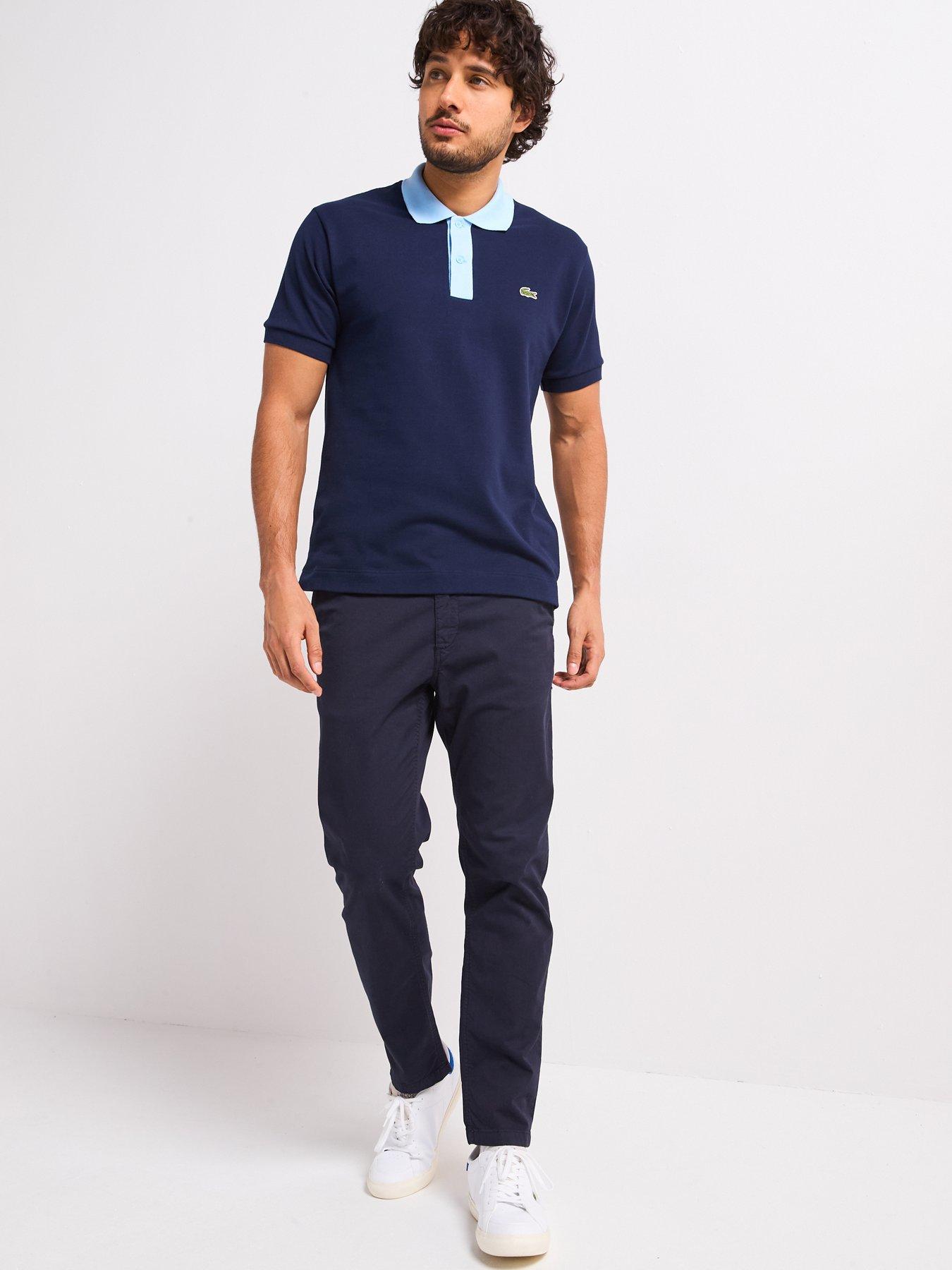 Image 3 of 4 of Lacoste L12.12 Classic Fit Contrast Collar Piqu&eacute; Polo Shirt - Navy