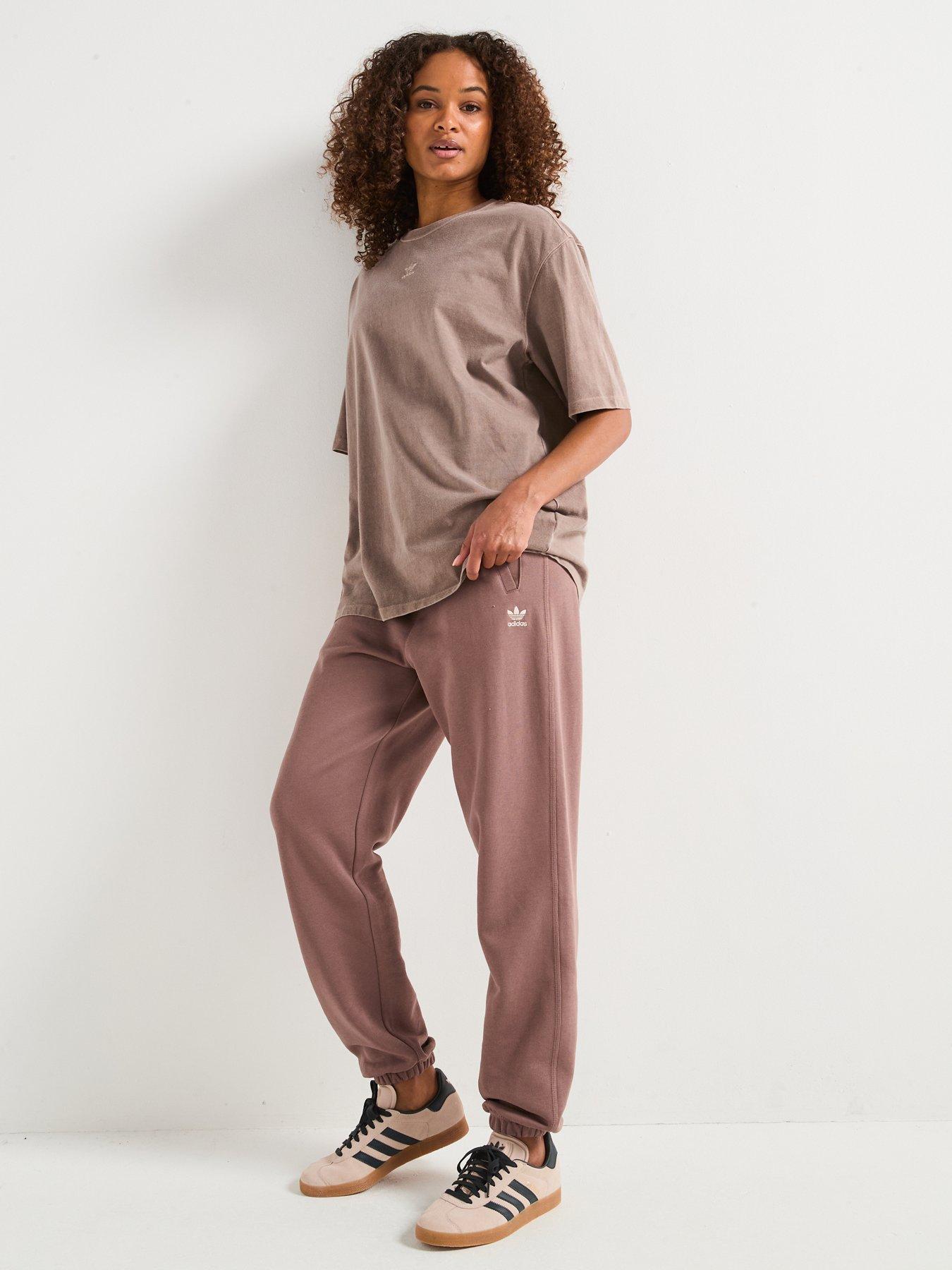 Image 3 of 4 of adidas Originals Womens Essentials French Terry Joggers - Brown