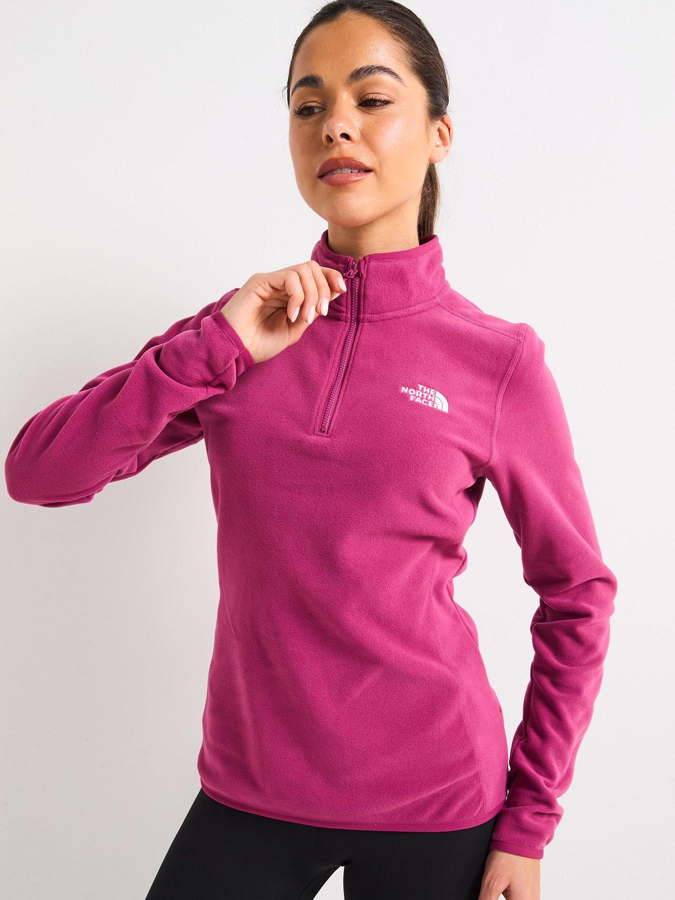THE NORTH FACE Women's 100 Glacier 1/4 Zip Fleece Dark Pink Very