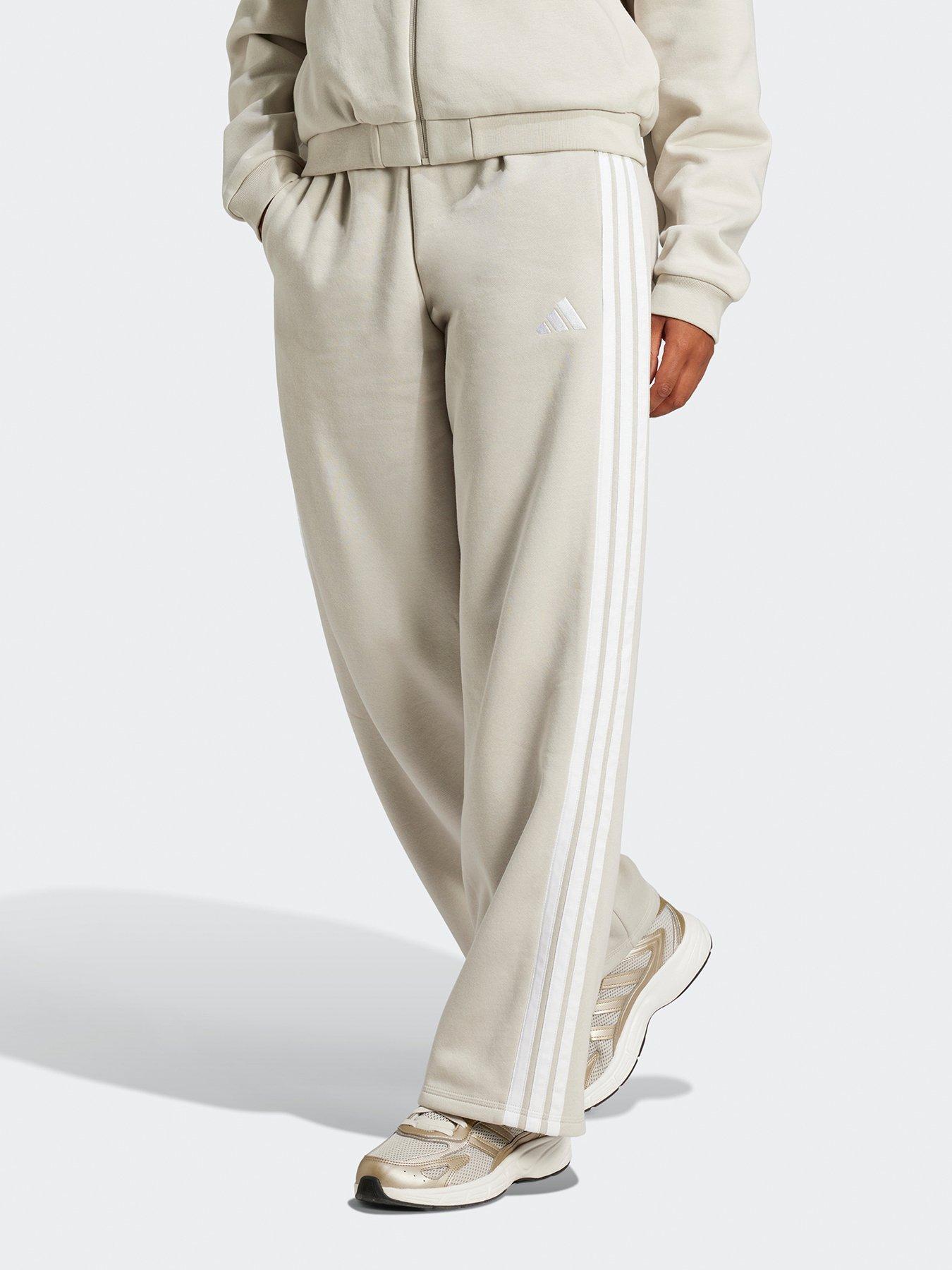 undefined Womens Essentials 3-stripes Fleece Joggers - Grey