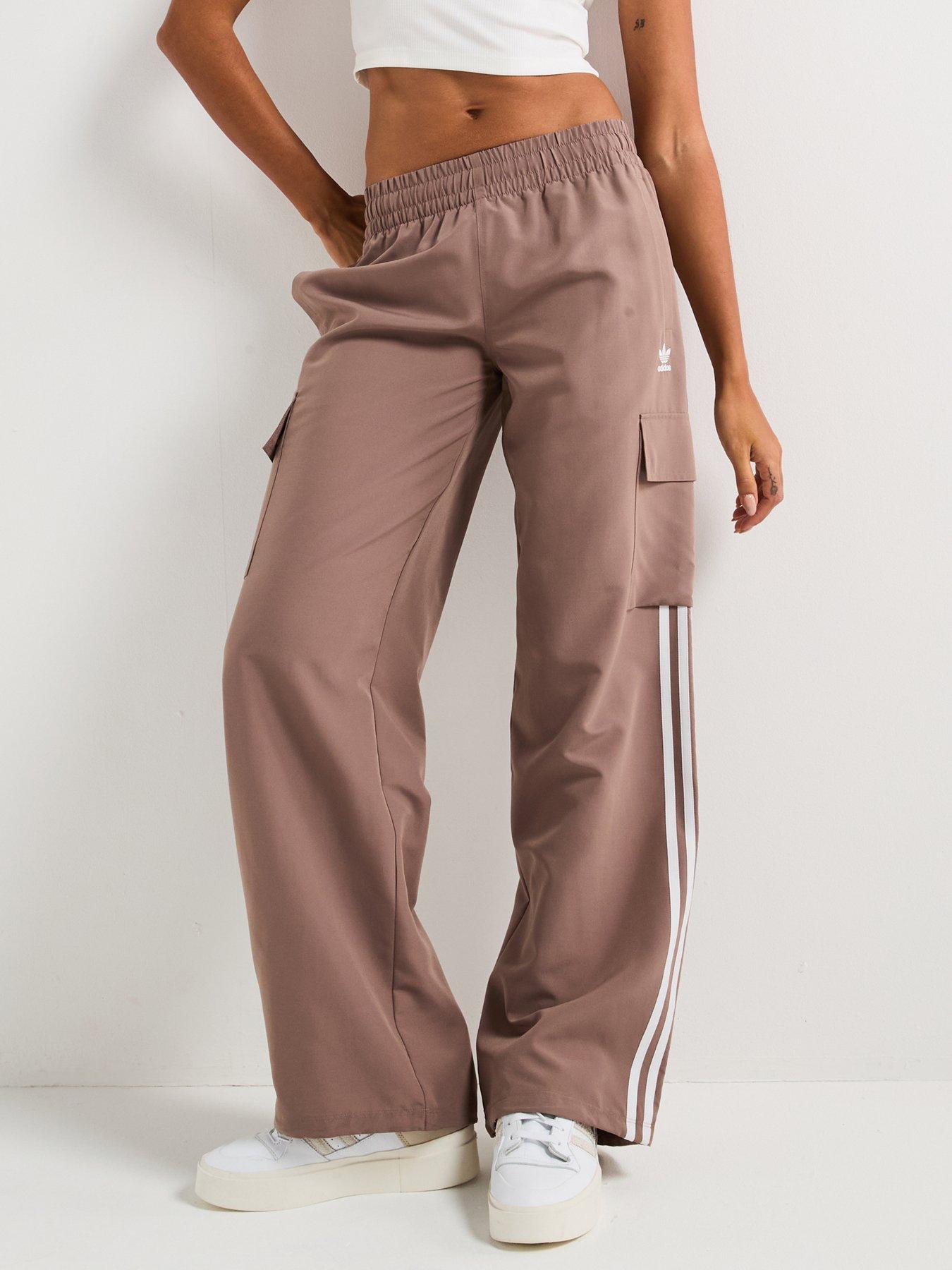 undefined Womens 3-stripes Cargo Tracksuit Bottoms - Brown