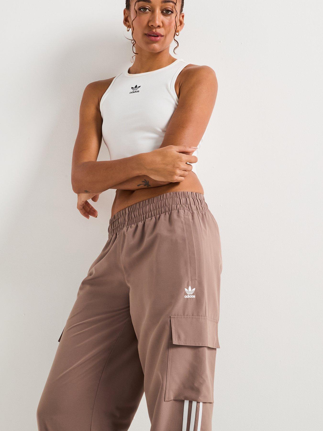 adidas Originals Womens 3-stripes Cargo Tracksuit Bottoms Brown