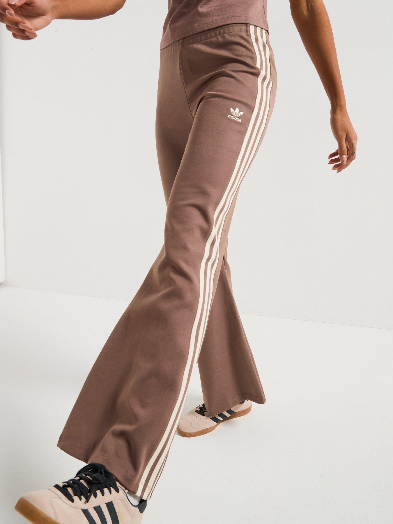 adidas Originals Womens 3-stripes Flared Track Pants Brown Very