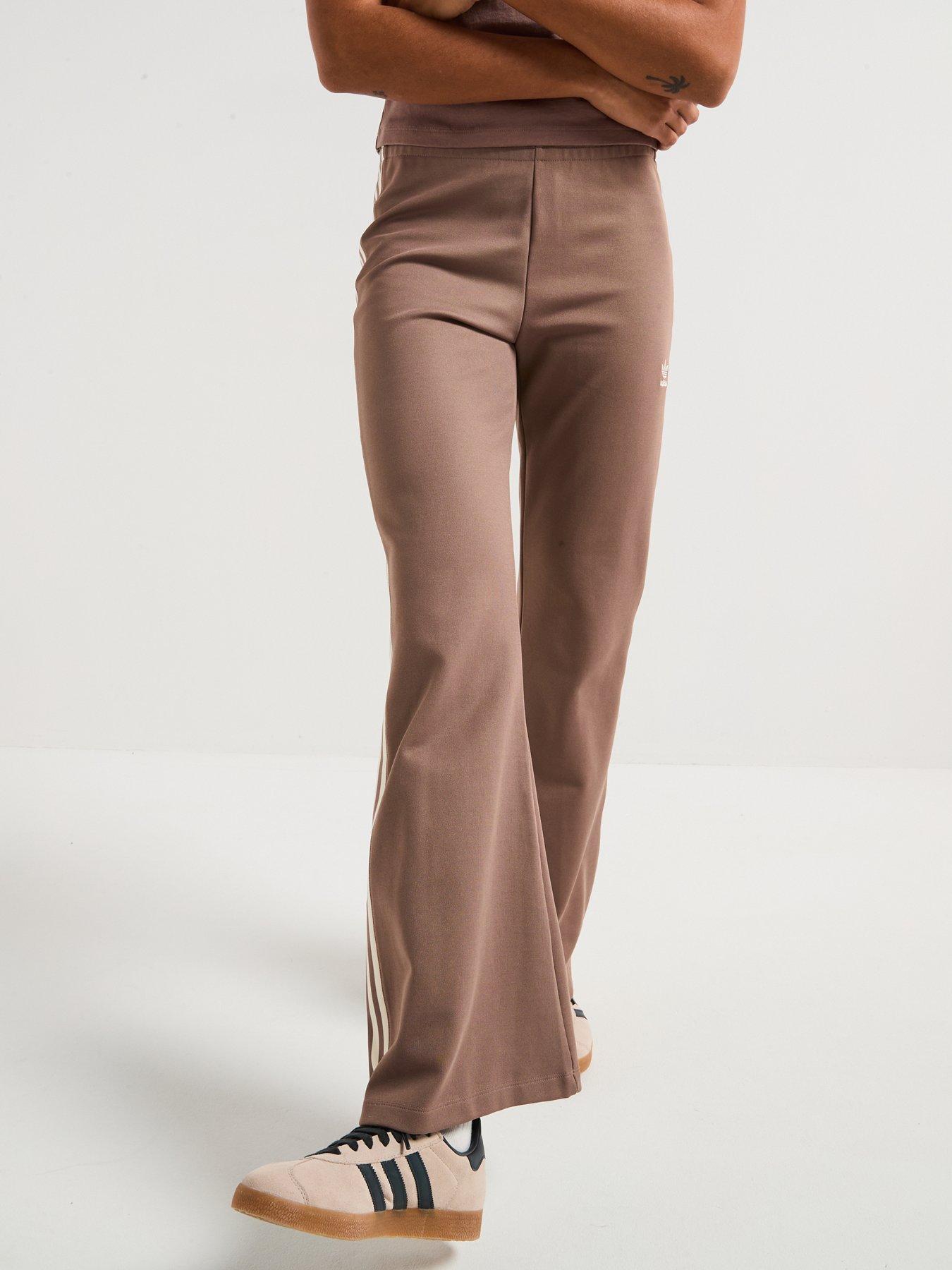adidas Originals Womens 3-stripes Flared Track Pants Brown Very
