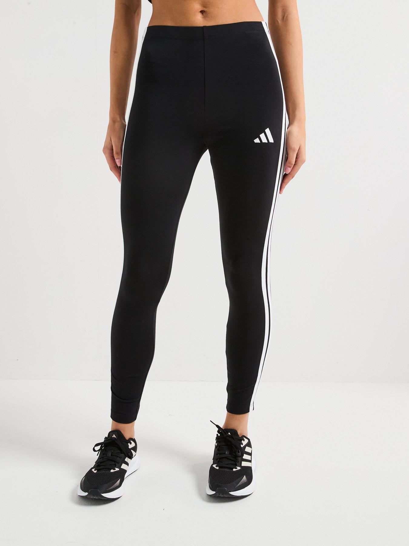 adidas Sportswear Women's Essentials 3-Stripes Cotton Leggings, Black, Size Xs, Women