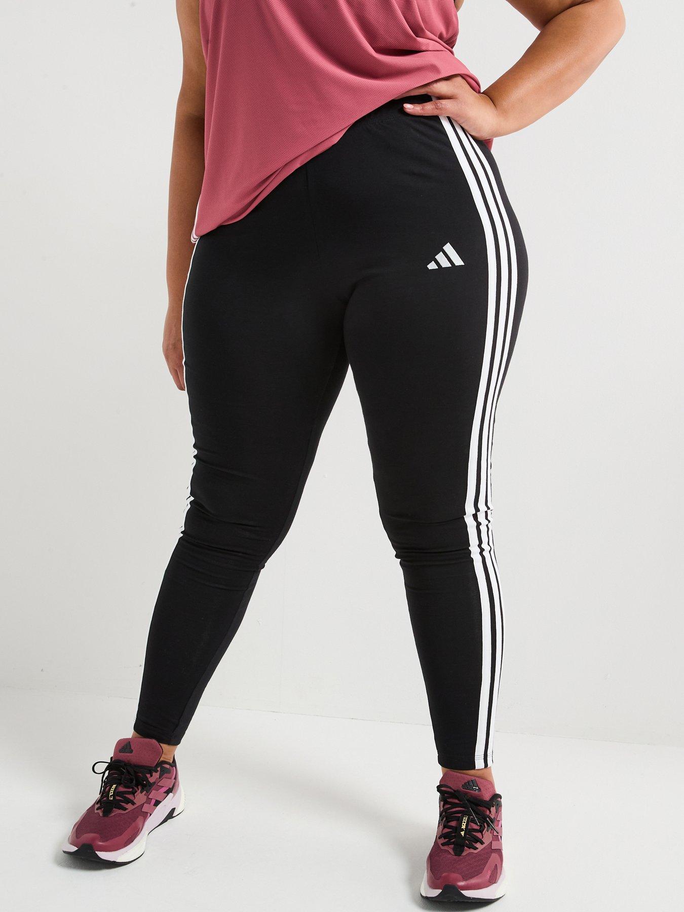 adidas Sportswear Women's Plus Size Essentials 3-Stripe Leggings - Black