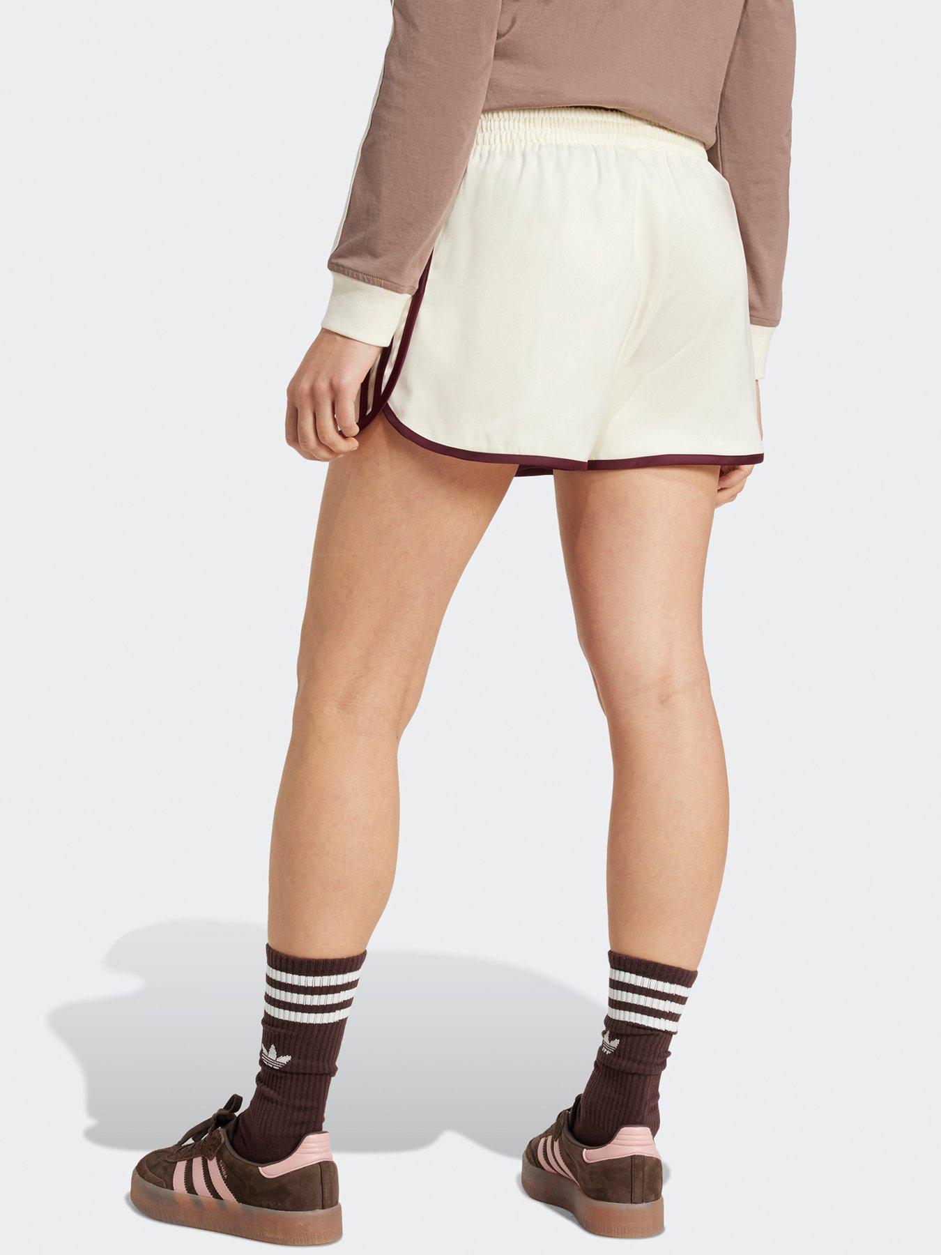 adidas Originals Women's 3-Stripes Sprinter Shorts - Cream White/Maroon ...