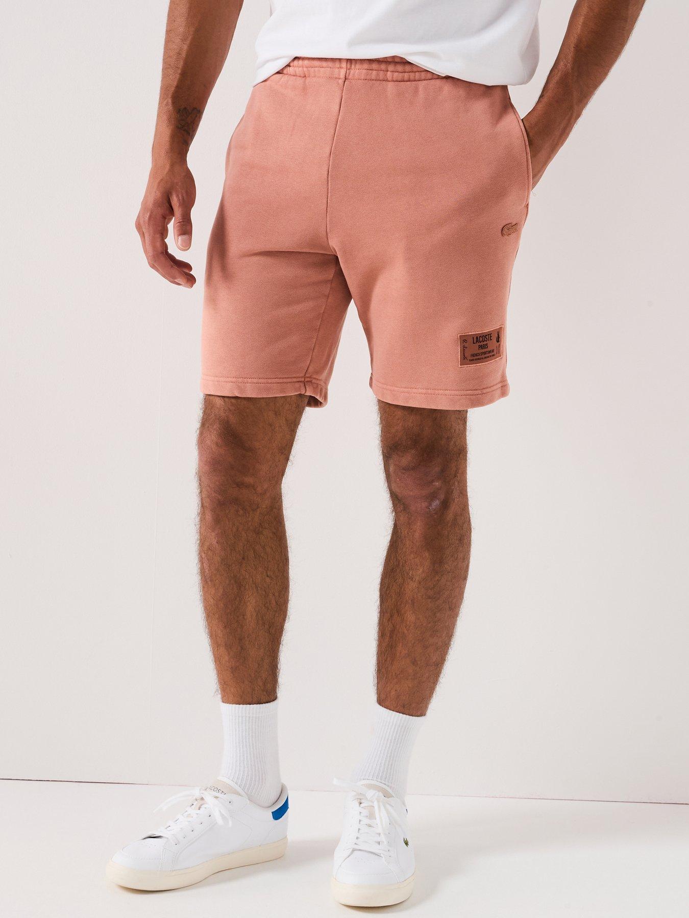 undefined Lacoste Regular Fit Washed Fleece Shorts - Brown