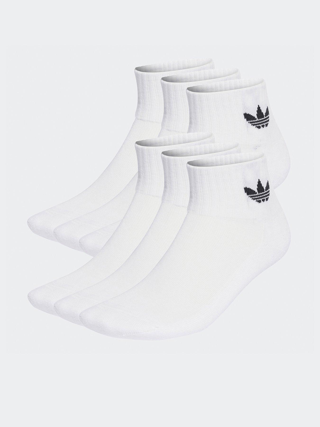 adidas Originals Womens Mid Ankle Socks 6 Pairs - White
