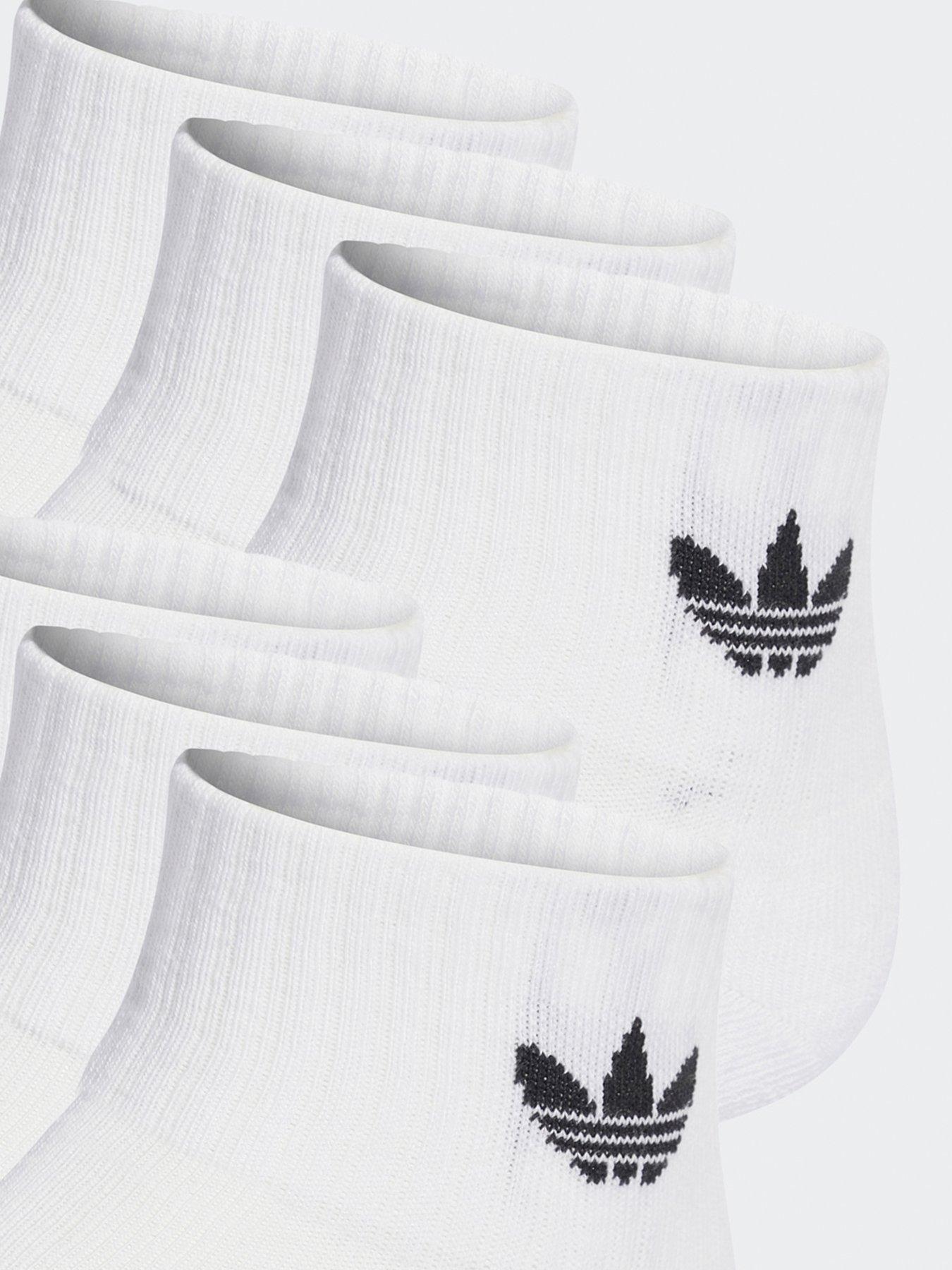 Image 2 of 2 of adidas Originals Womens Mid Ankle Socks 6 Pairs - White