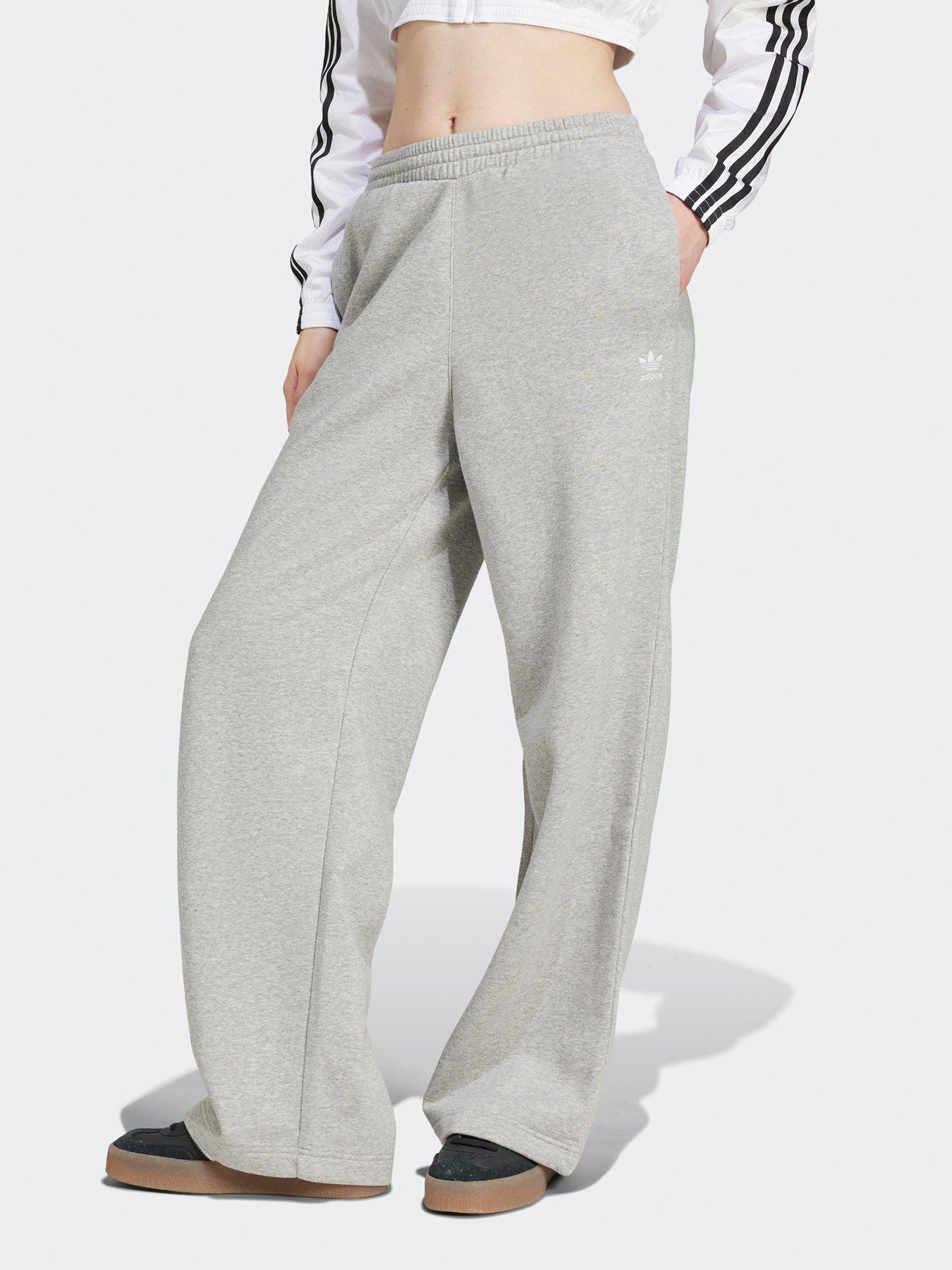 undefined Womens Wide Leg Fleece Joggers - Grey