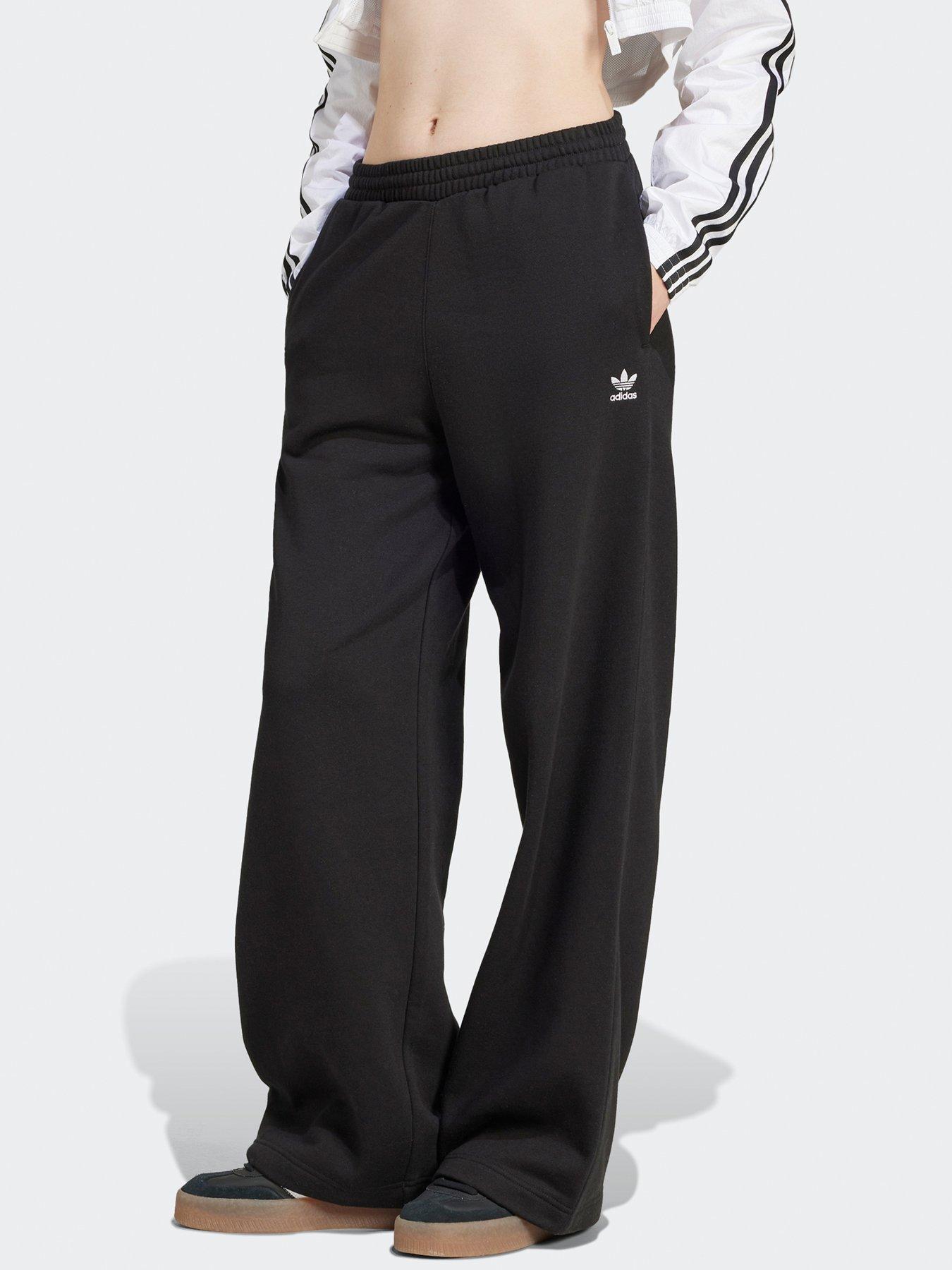 undefined Womens Wide Leg Fleece Joggers - Black