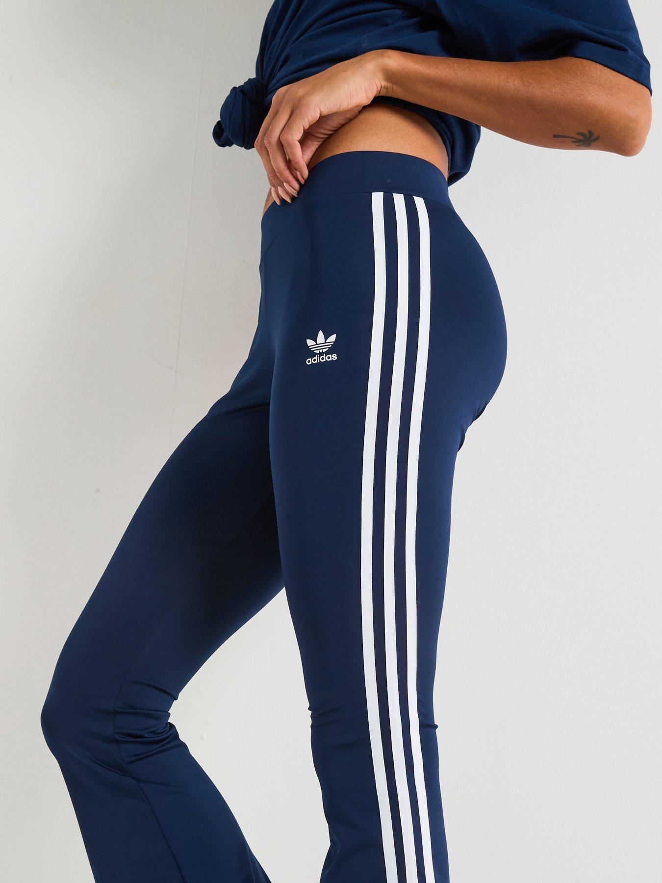 Asos Adidas Stripe Leggings Blue Adidas Originals Womens Flared