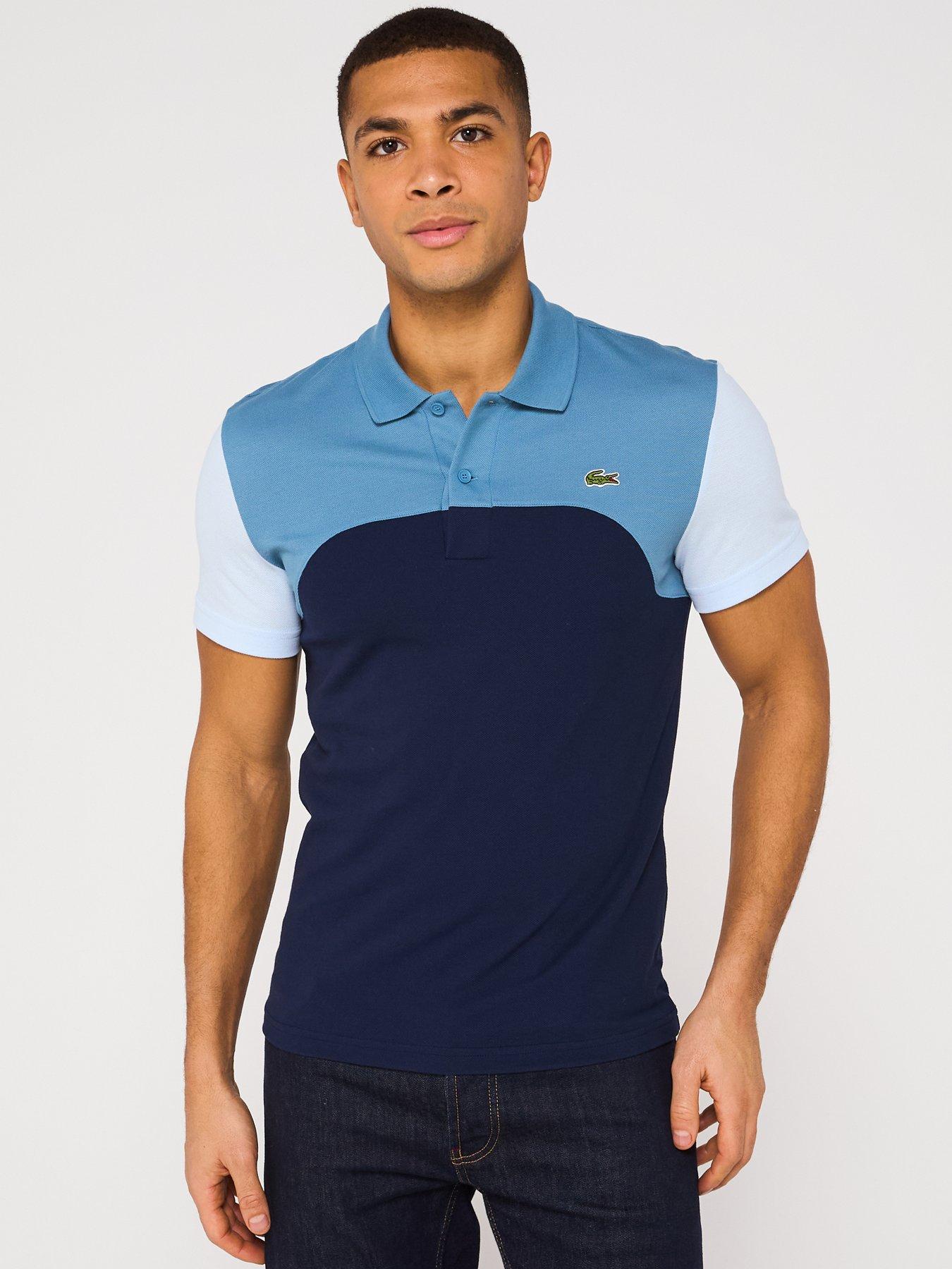 undefined Regular Fit L1212 Colourblock Pique Polo Shirt - Blue