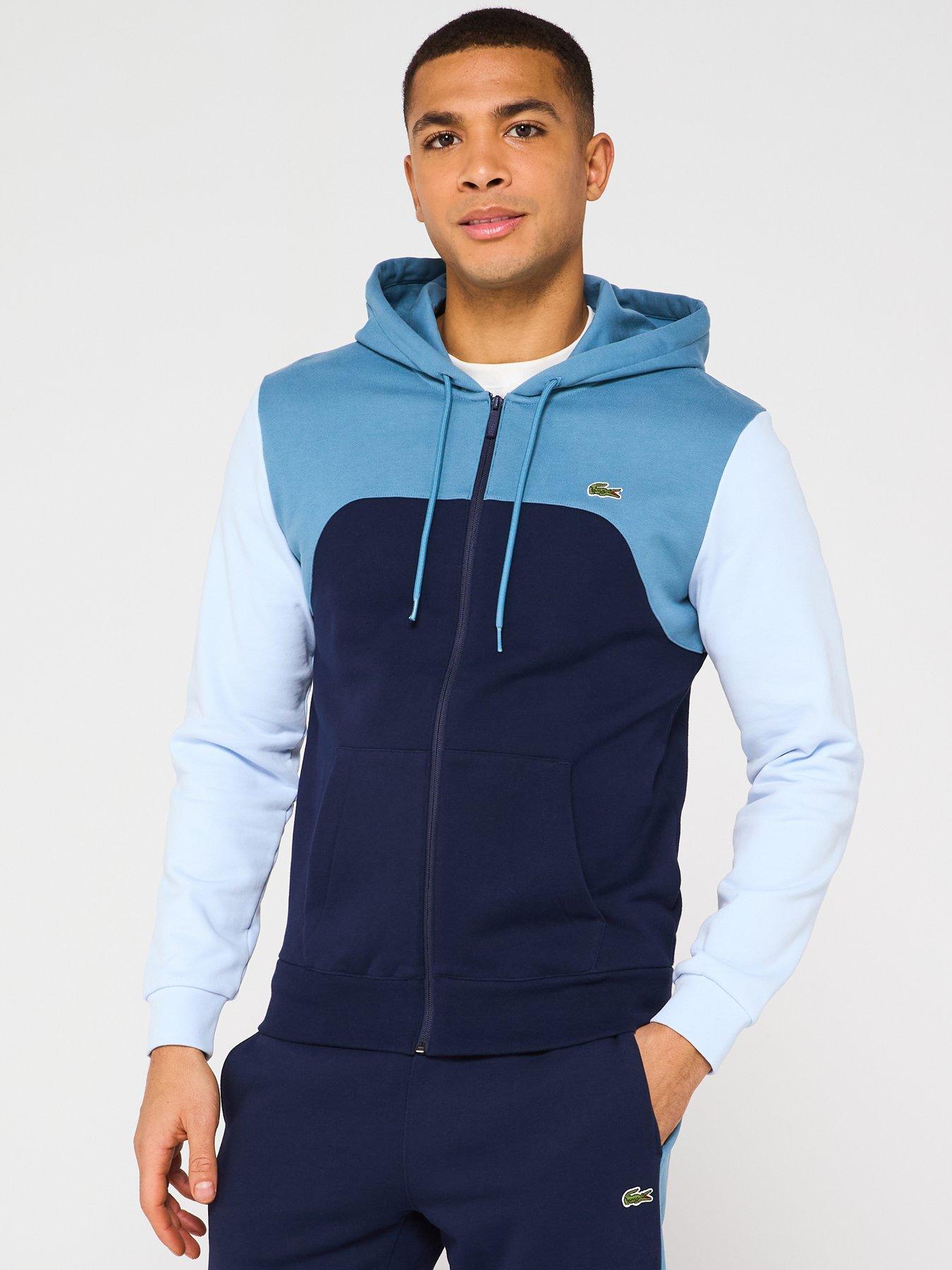 undefined Classic Fit Colourblock Zip Through Hoodie - Blue