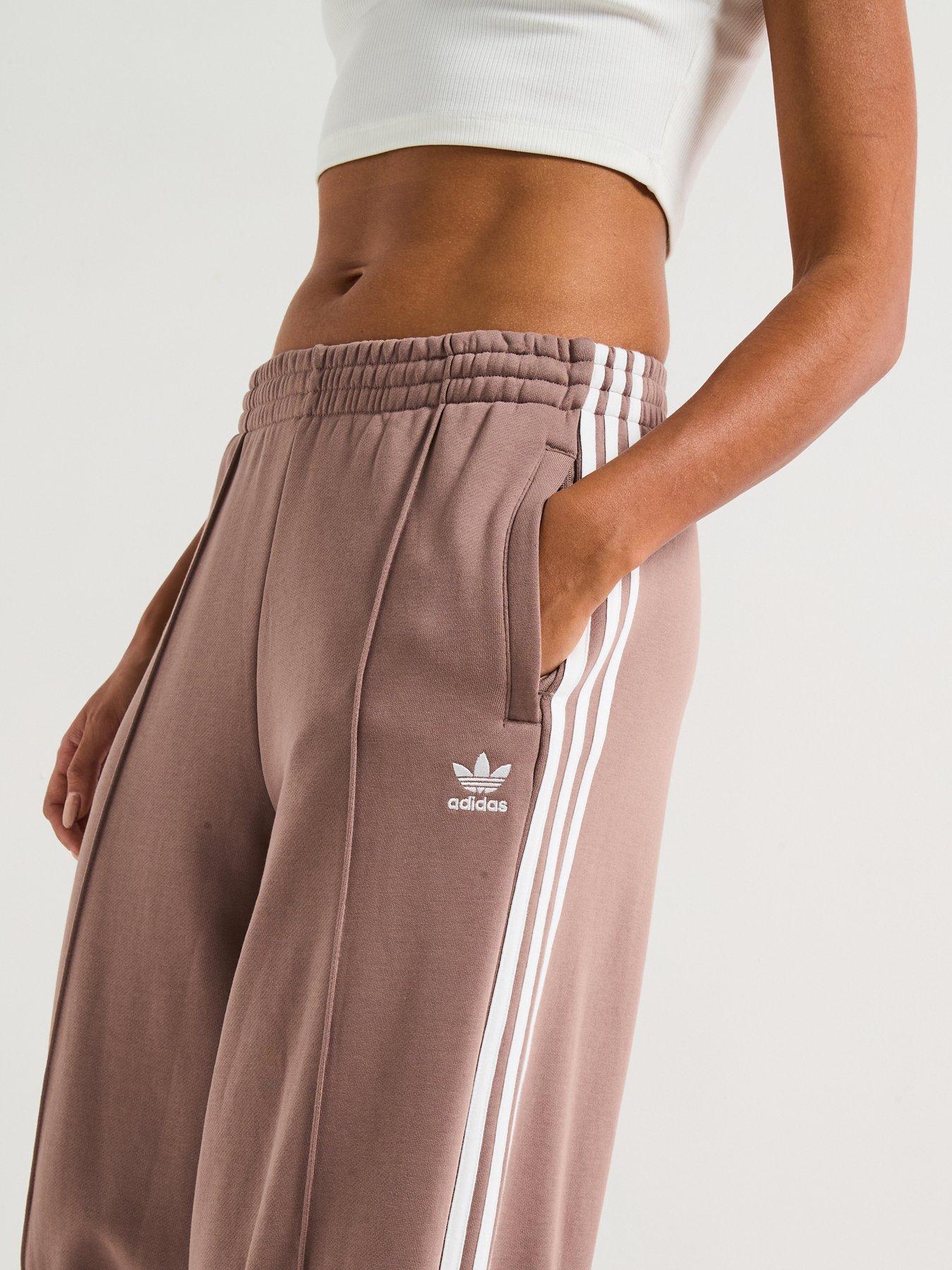 adidas Originals Womens 3-stripes French Terry Wide Leg Joggers