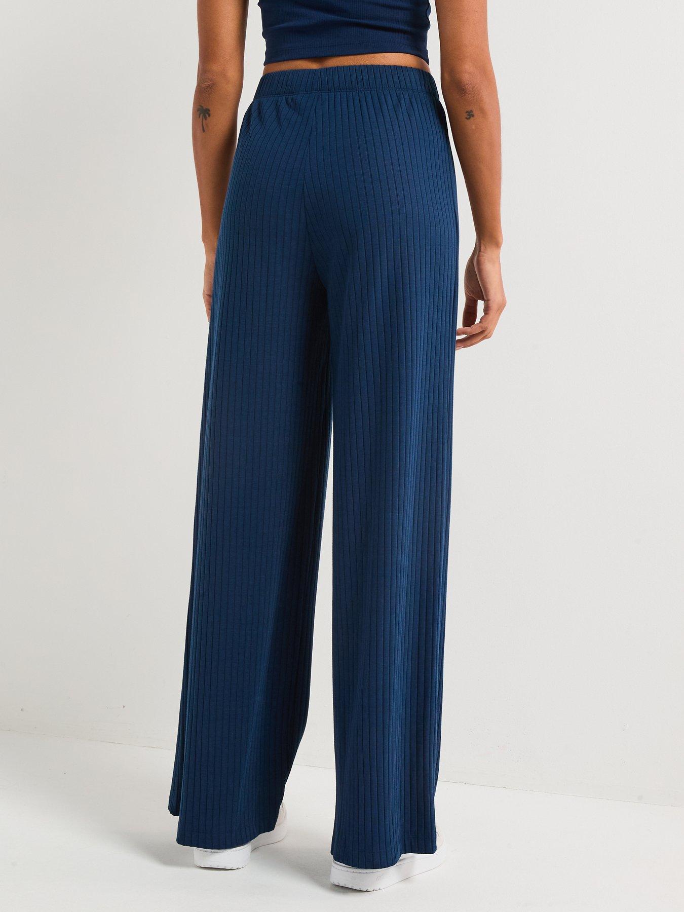 adidas Originals Womens Essentials Wide Rib Pants - Blue | Very
