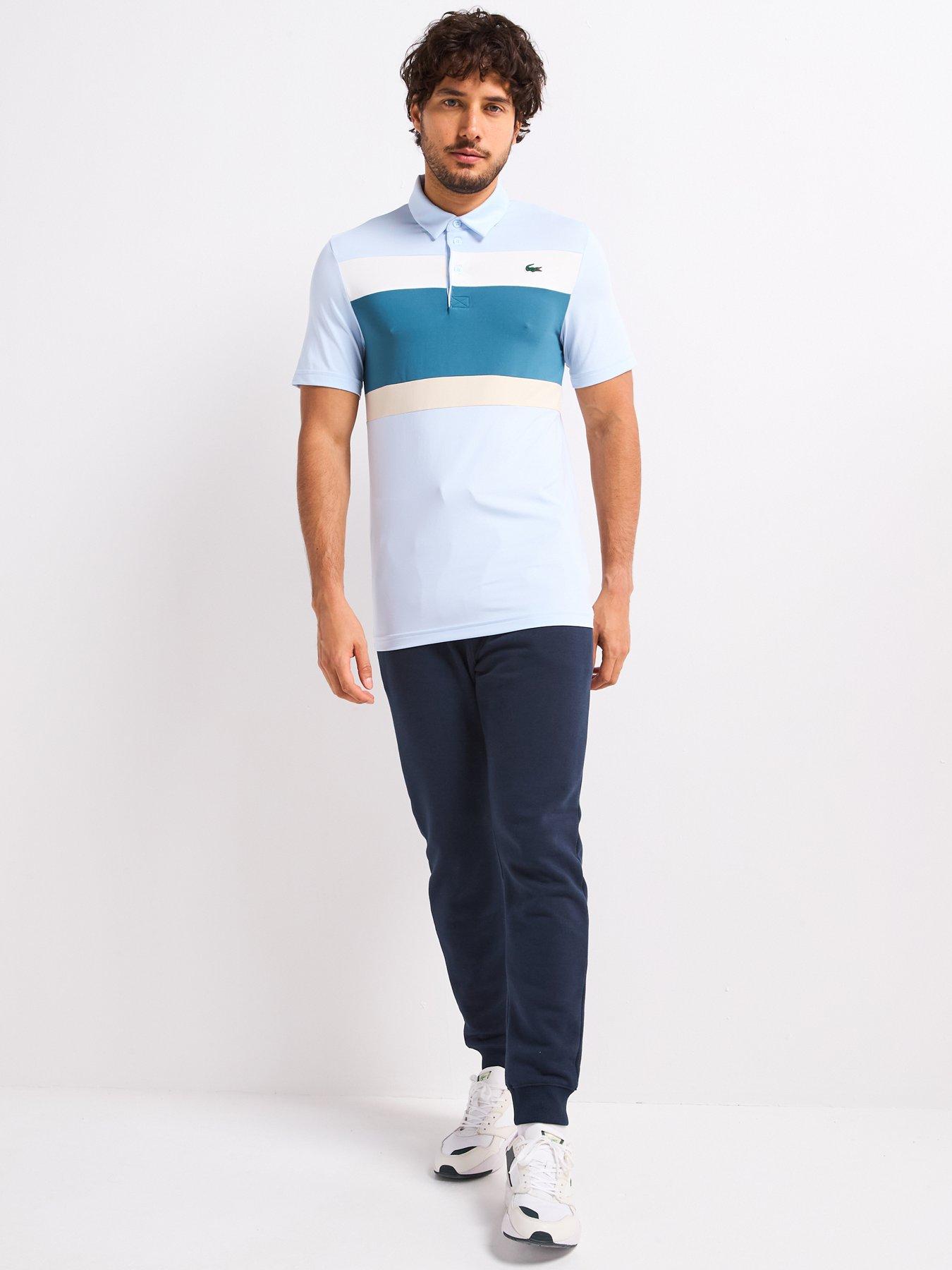 Image 3 of 4 of Lacoste Regular Fit Ultra Dry Stretch Jersey Golf Polo Shirt - Light Blue