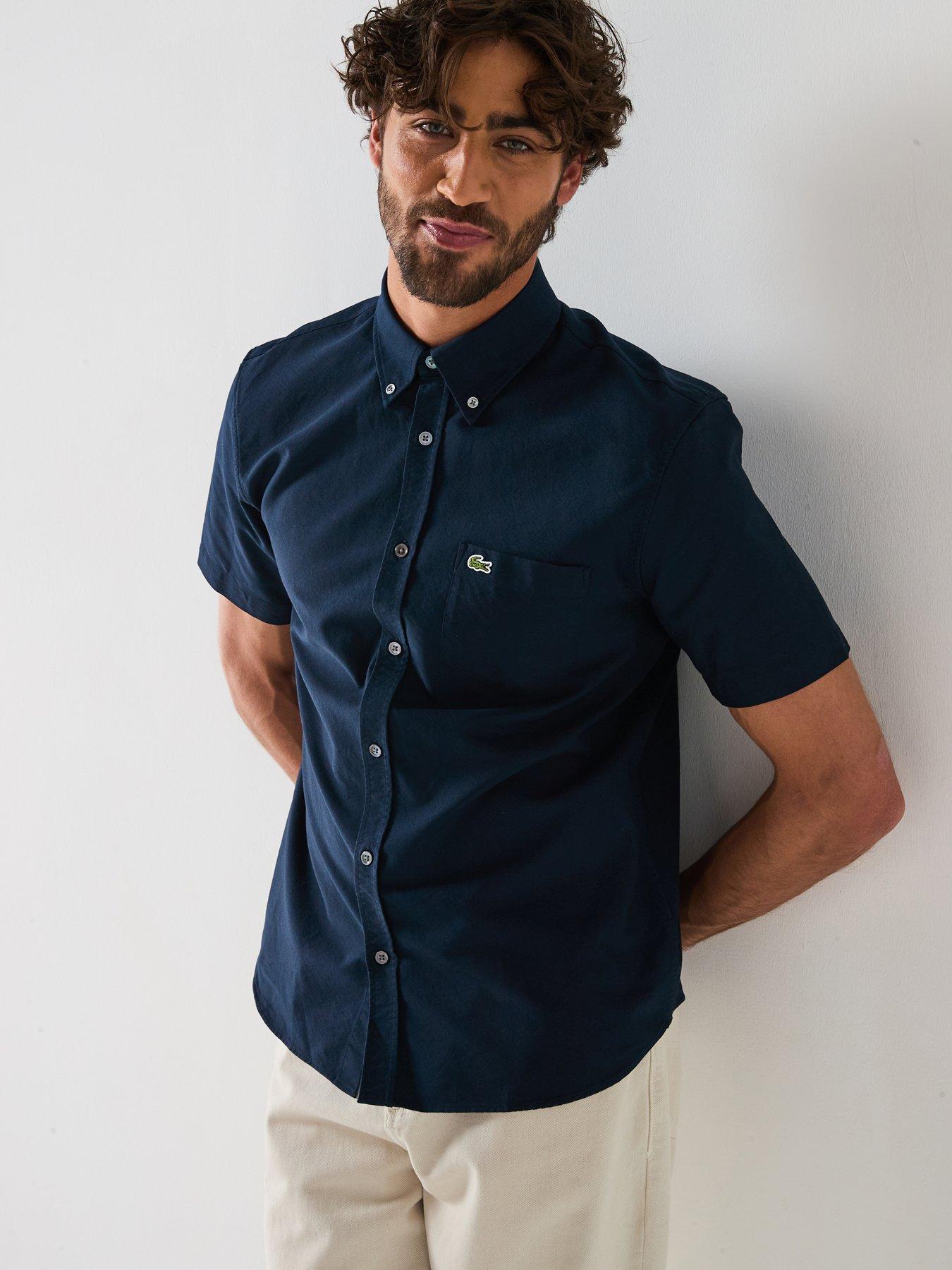 undefined Regular Fit Short Sleeved Oxford Shirt - Black
