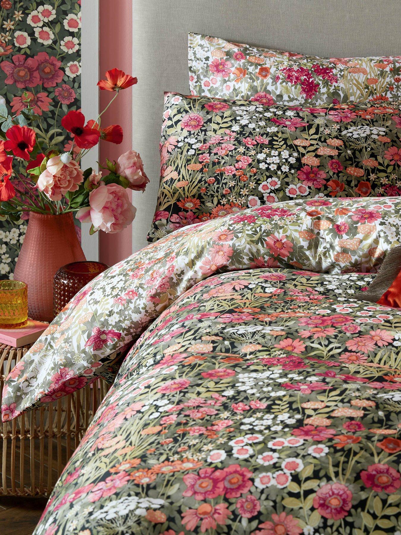 Image 3 of 8 of Graham & Brown Wallflower Rust Black Duvet Set