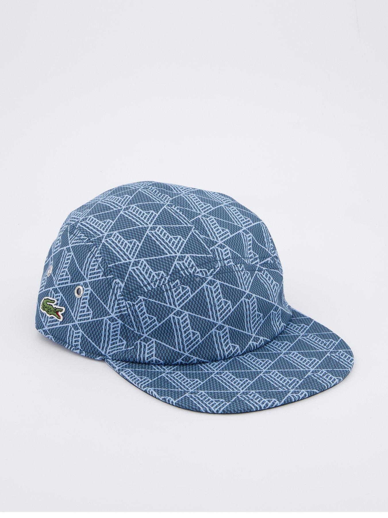 undefined Cotton Twill Monogram Print Jockey Cap- Blue