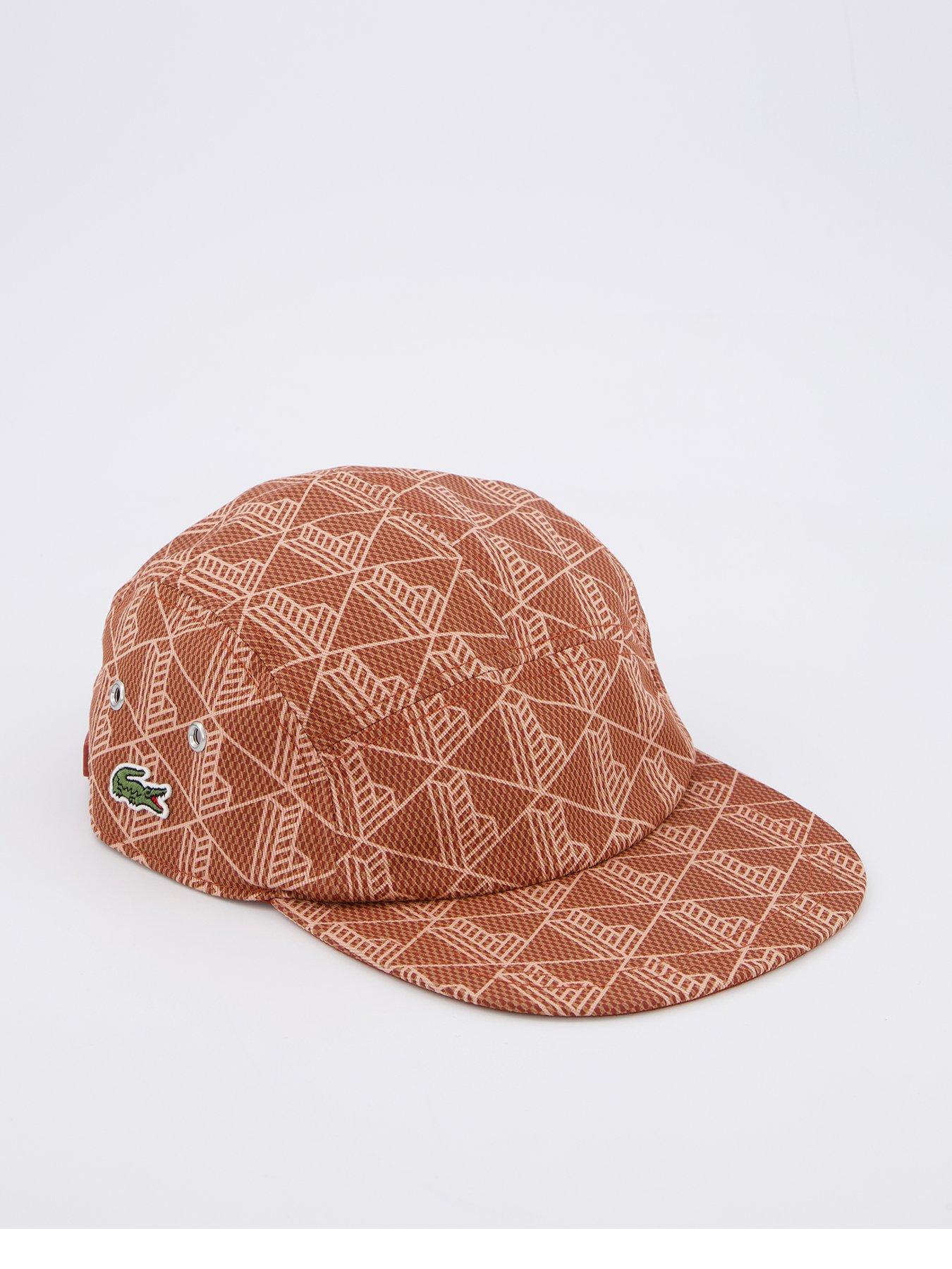 undefined Cotton Twill Monogram Print Jockey Cap- Red