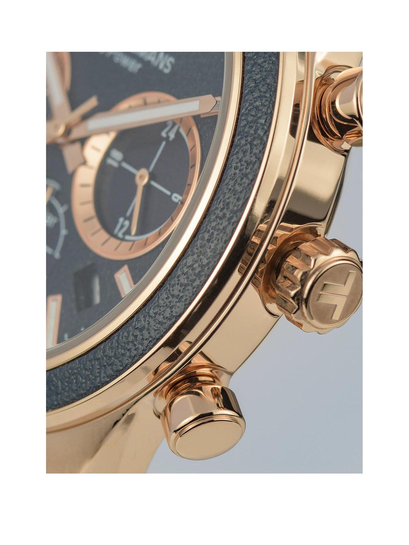 Image 2 of 6 of Jacques Lemans Power Solar Chronograph Strap Rose Gold Plated Mens Watch