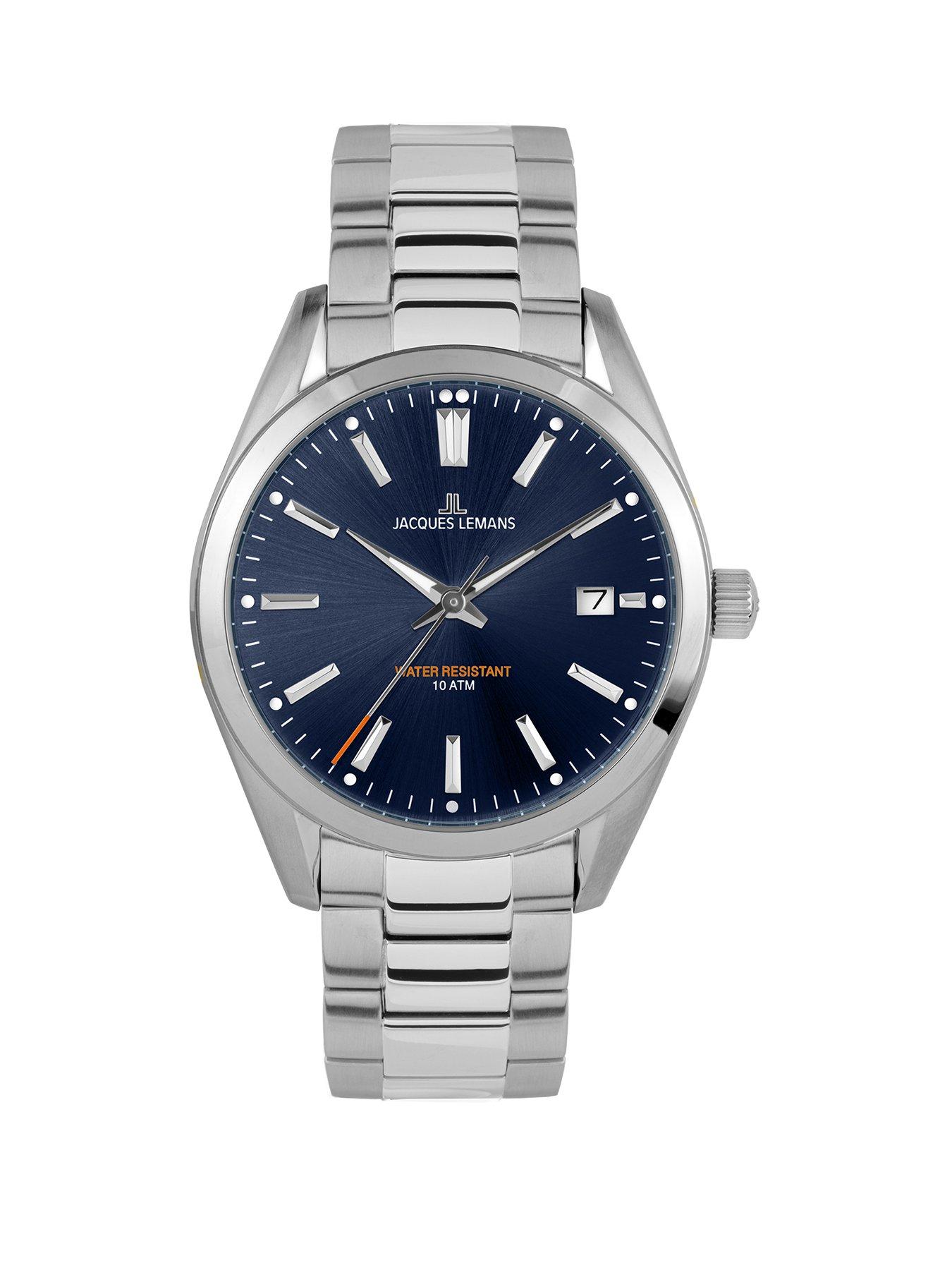 Product photograph of Jacques Lemans Derby Quartz Stainless Steel Men S Bracelet Watch from very.co.uk