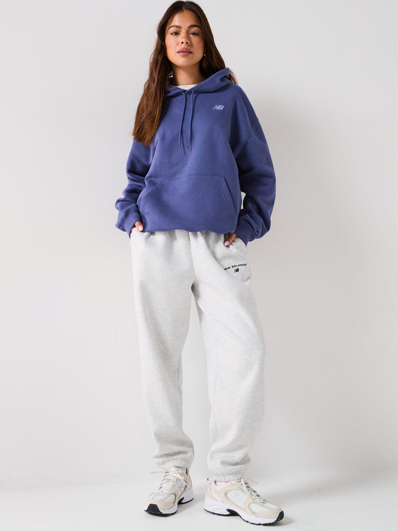 Image 3 of 6 of New Balance Women's Linear Heritage Athletics Club Overhead Hoodie - Navy