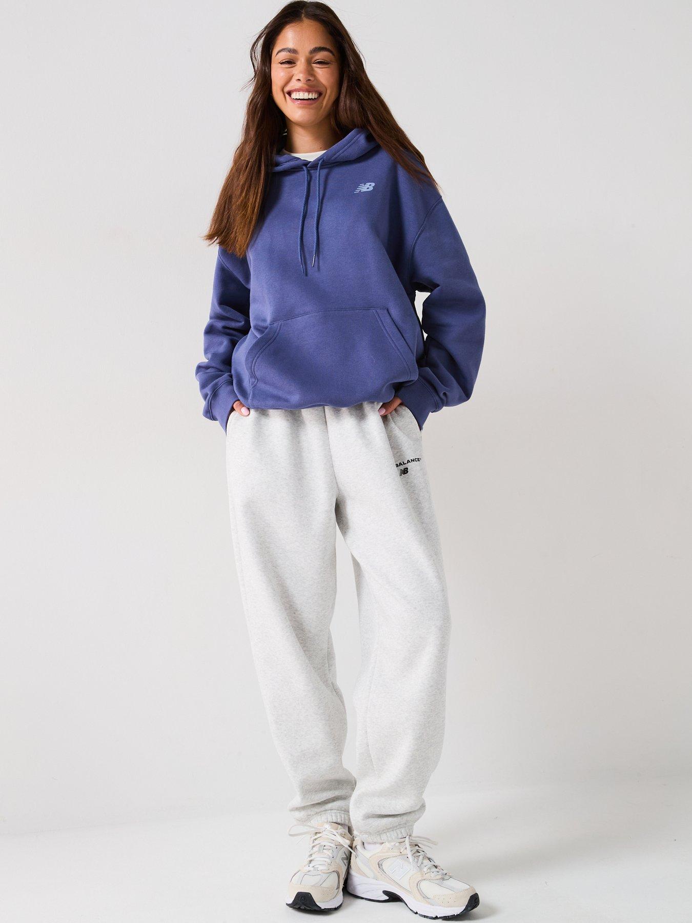 Image 6 of 6 of New Balance Women's Linear Heritage Athletics Club Overhead Hoodie - Navy