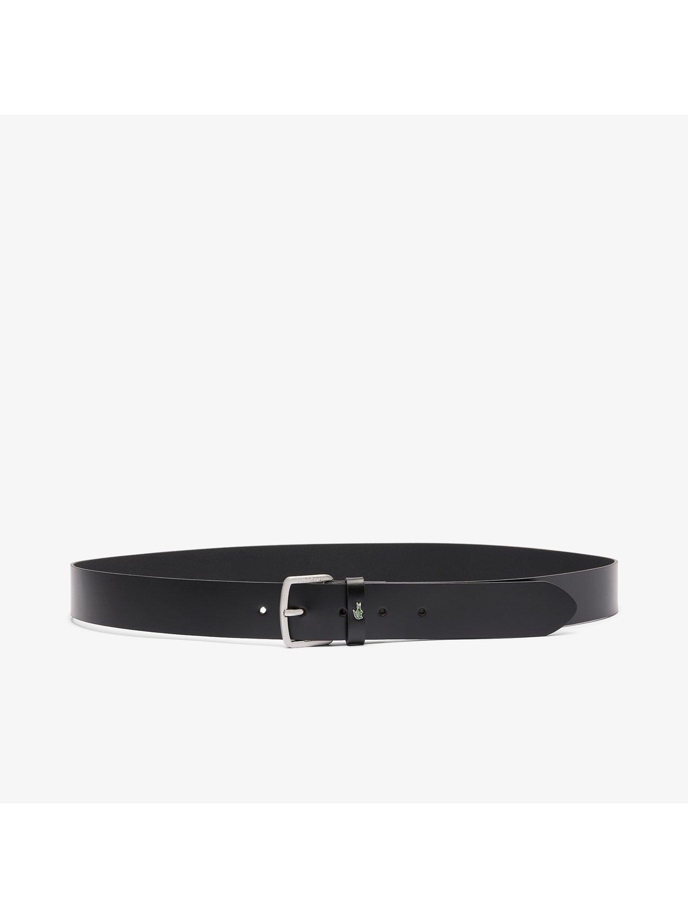 Image 2 of 3 of Lacoste Leather Belt With Metal Croc- Black