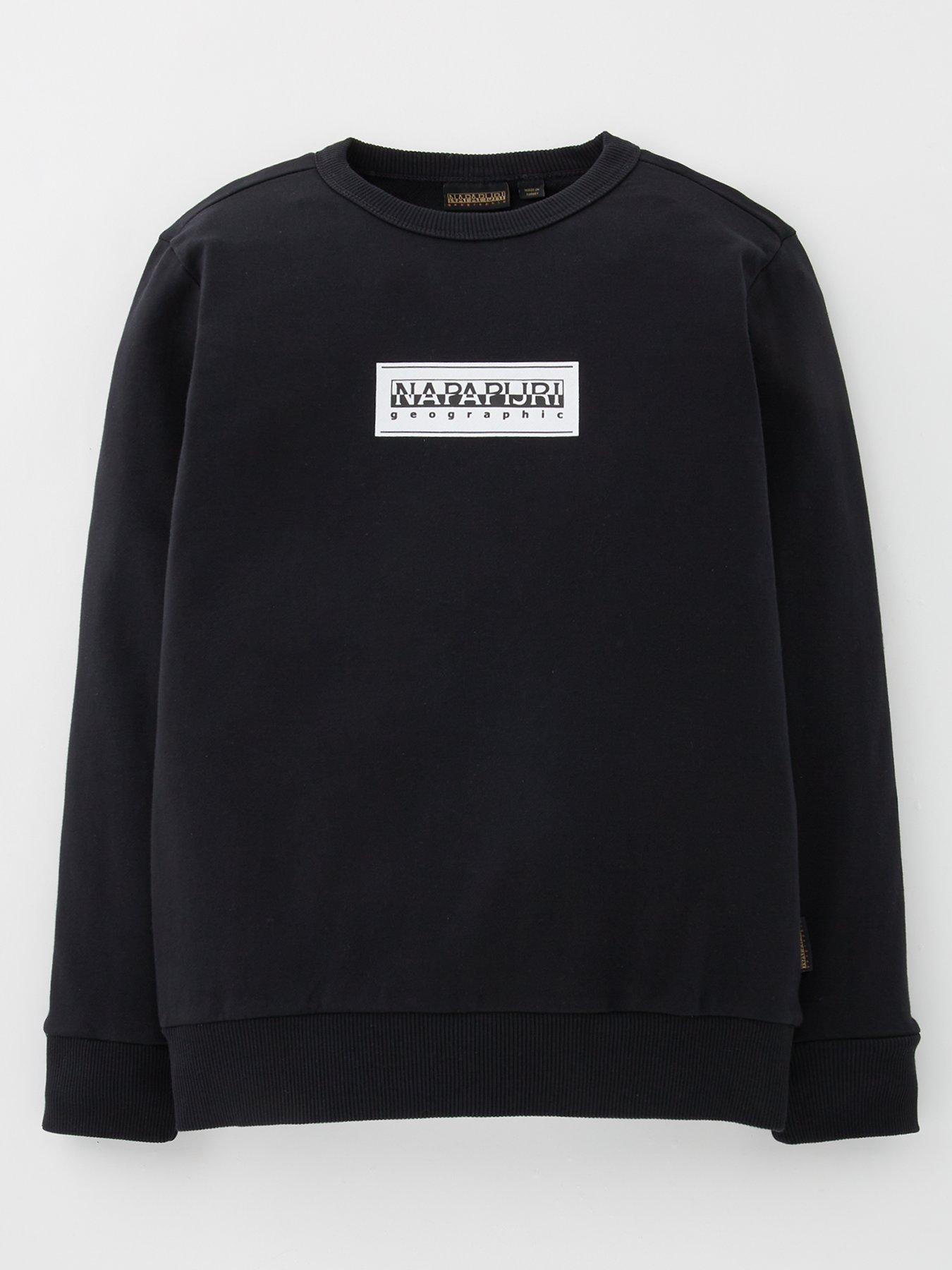 undefined Kids Chamois Box Logo Crew Sweatshirt - Black