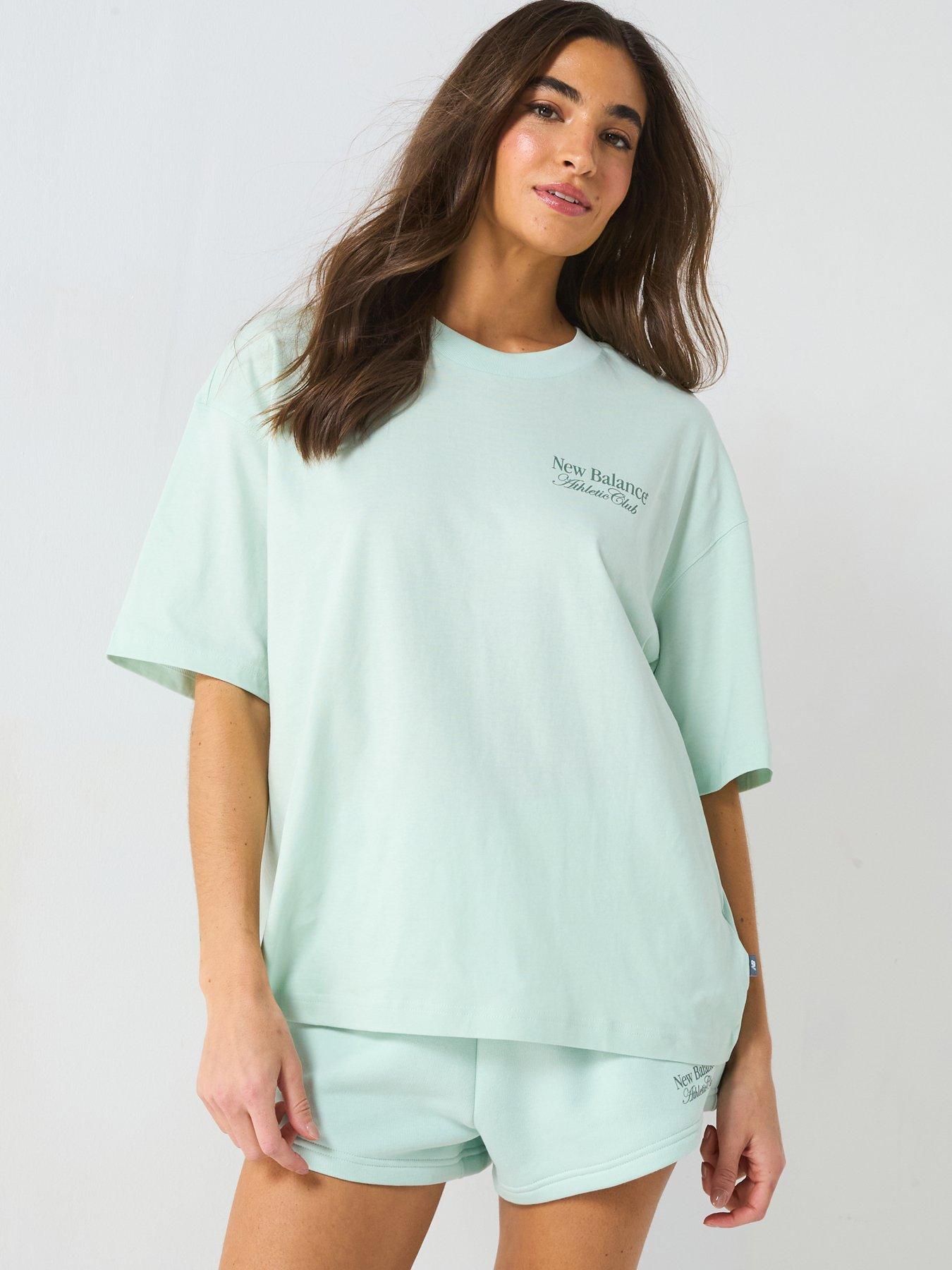 Image 1 of 5 of New Balance Women's Linear Heritage Oversized T-Shirt - Green