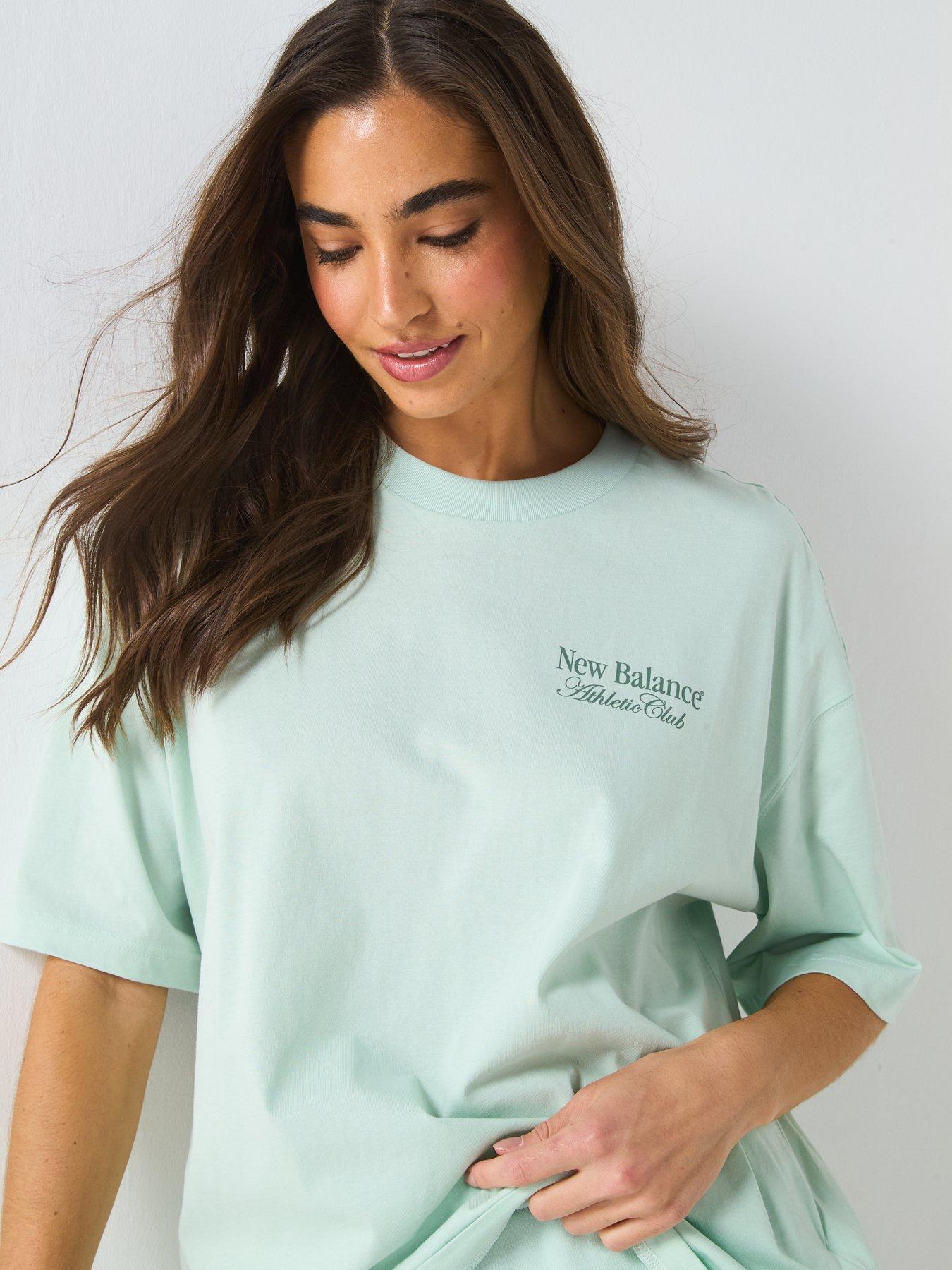 Image 4 of 5 of New Balance Women's Linear Heritage Oversized T-Shirt - Green