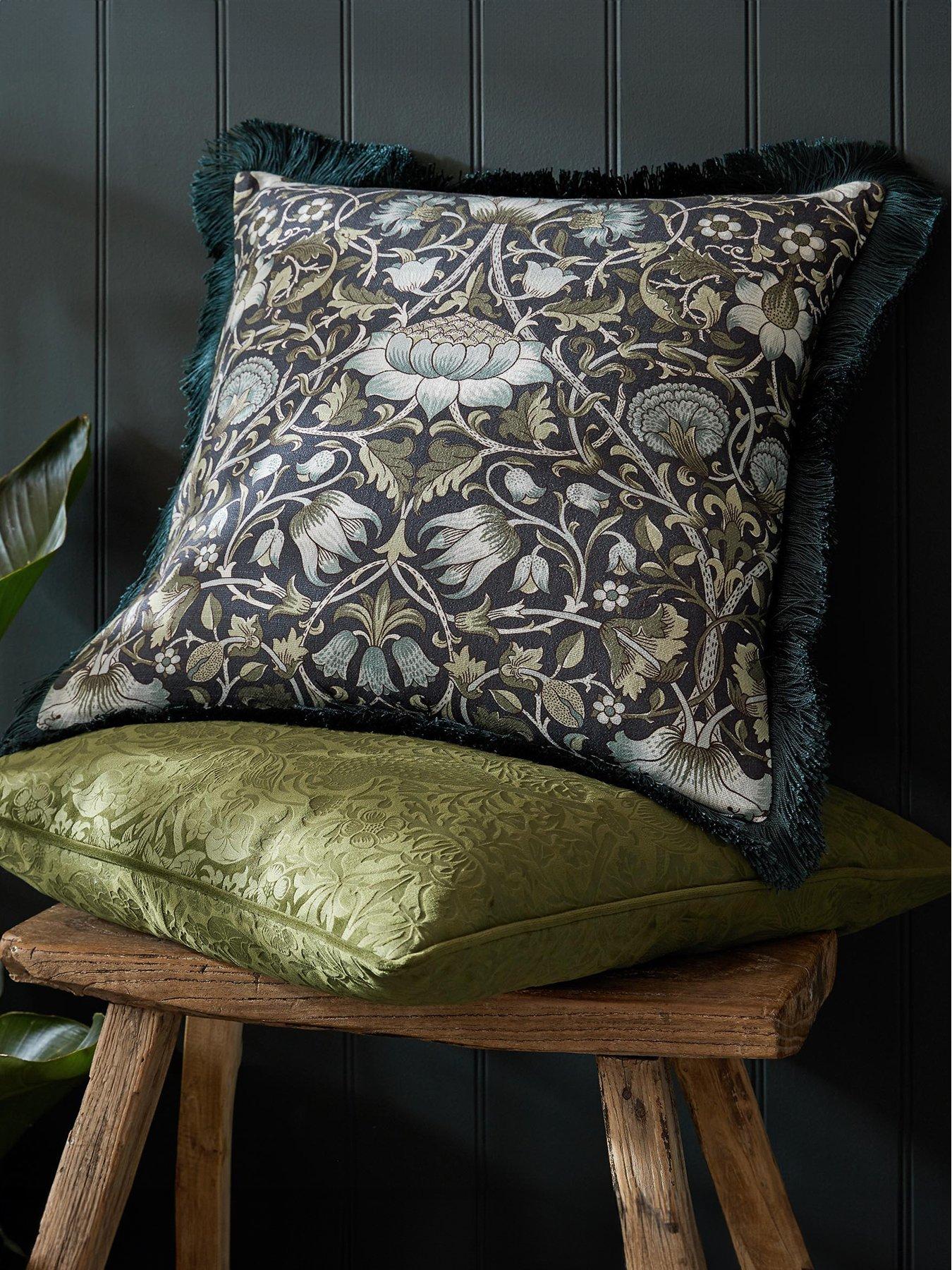 Product photograph of William Morris At Home Lodden Blue 100 Cotton Filled Cushion- 50x50cm from very.co.uk