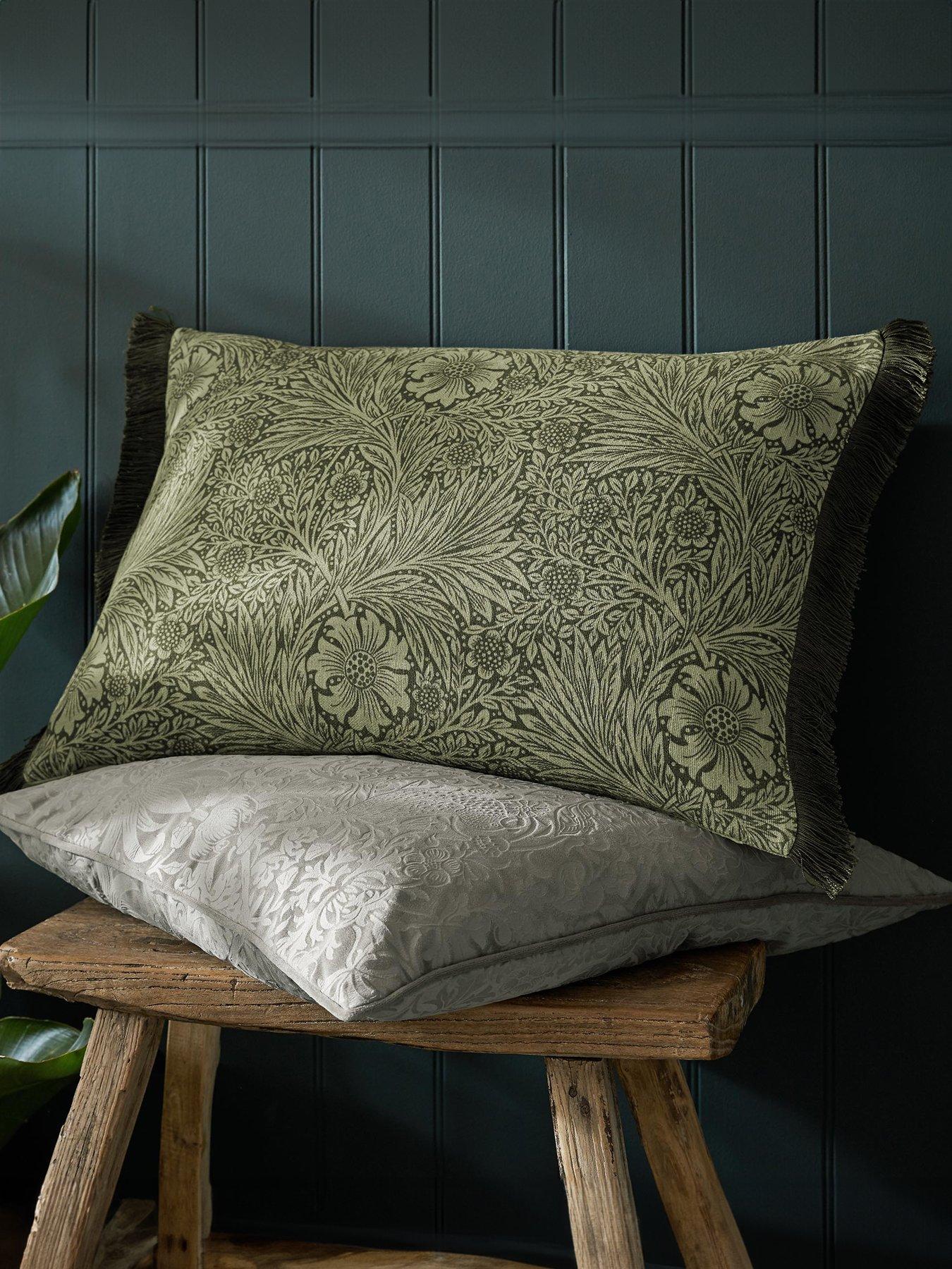 Product photograph of William Morris At Home Marigold Olive Filled Cushion from very.co.uk