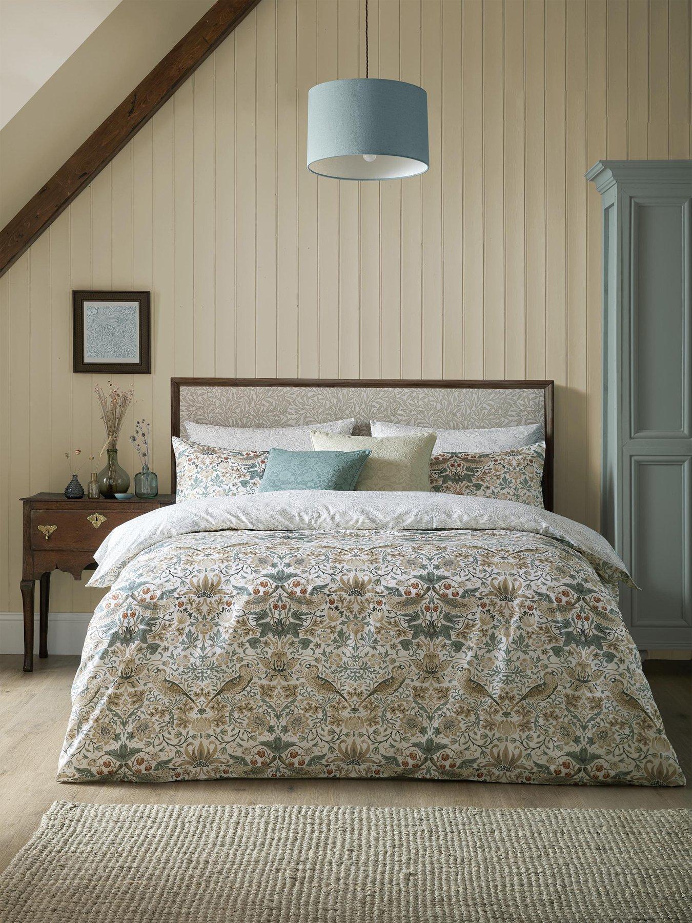 Product photograph of William Morris At Home Strawberry Thief Duvet Cover Set from very.co.uk