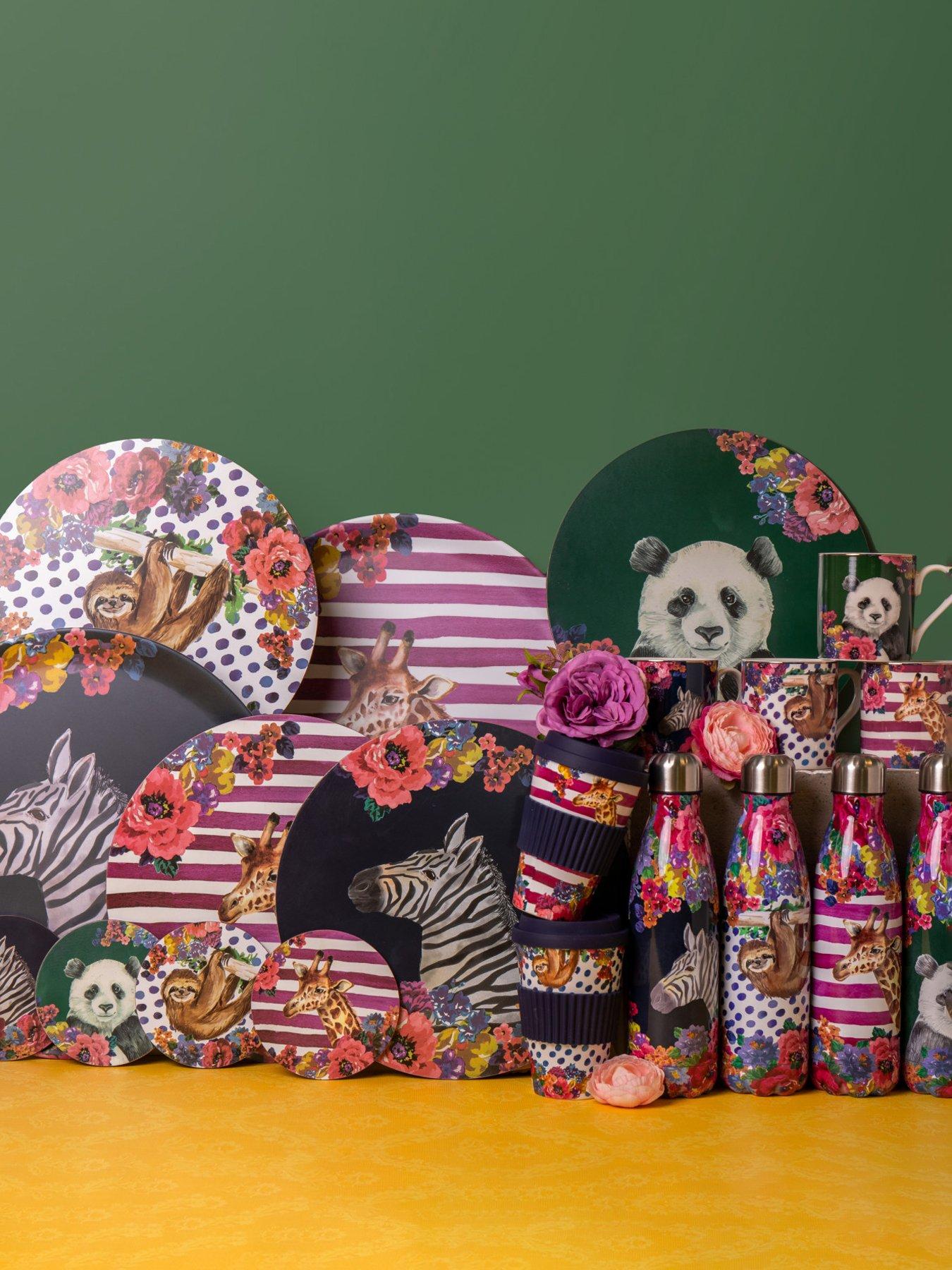 Product photograph of Mikasa Wild At Heart Melamine 36cm Round Tray Zebra from very.co.uk