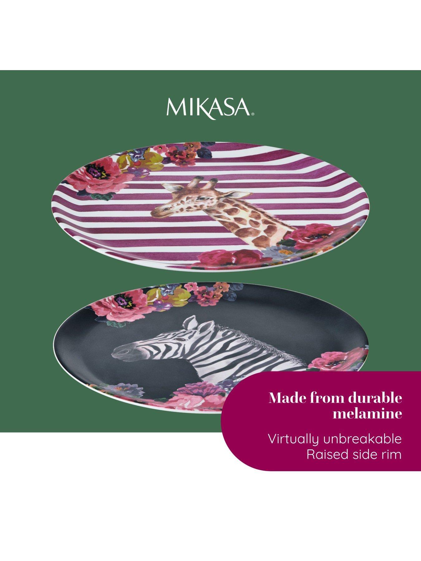 MIKASA Wild At Heart Tablett Mit Giraffen-Print – 36 Cm Rund, Aus Melamin, Leicht & Robust