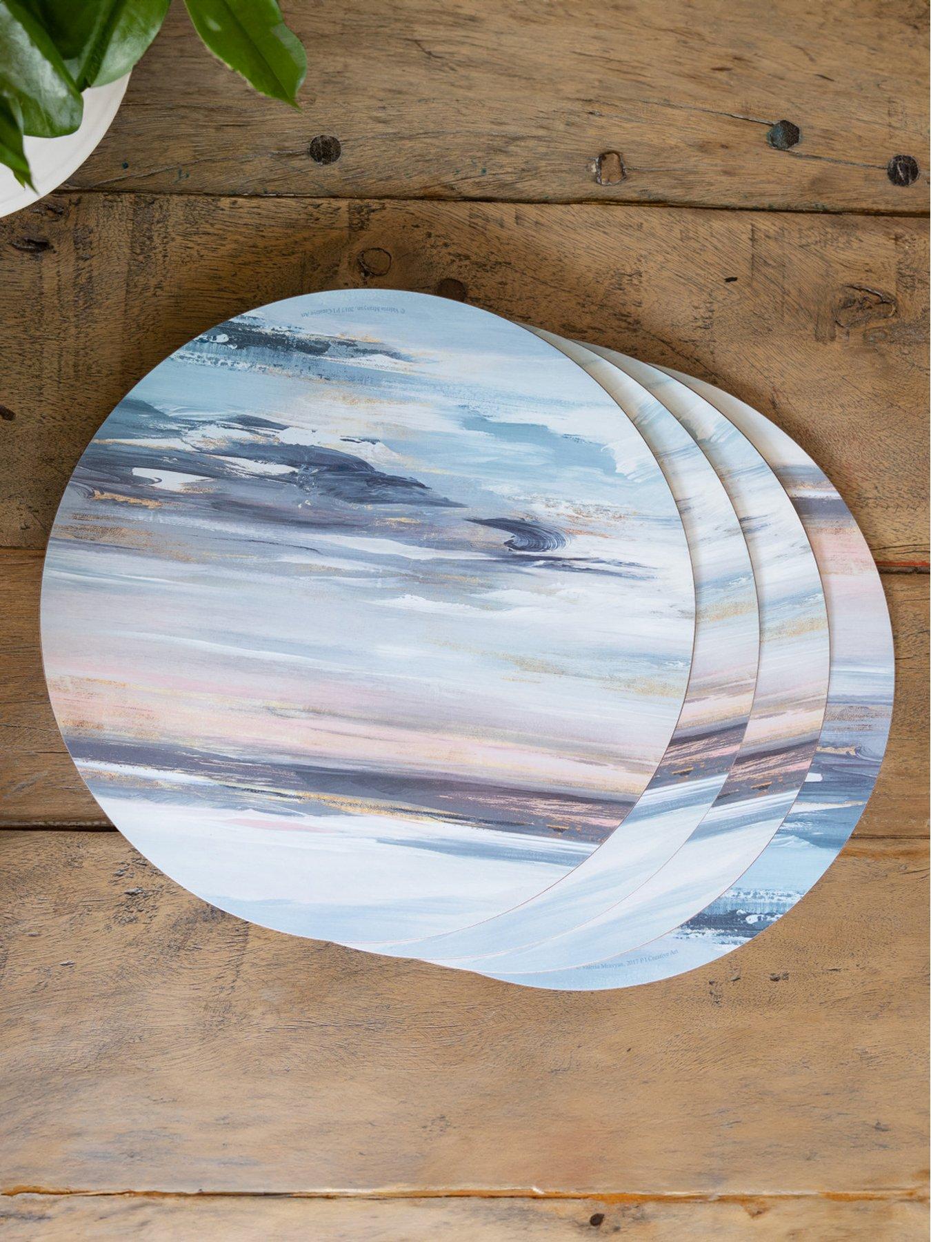 Product photograph of Creative Tops Tranquillity Pack Of 4 Round Placemats from very.co.uk